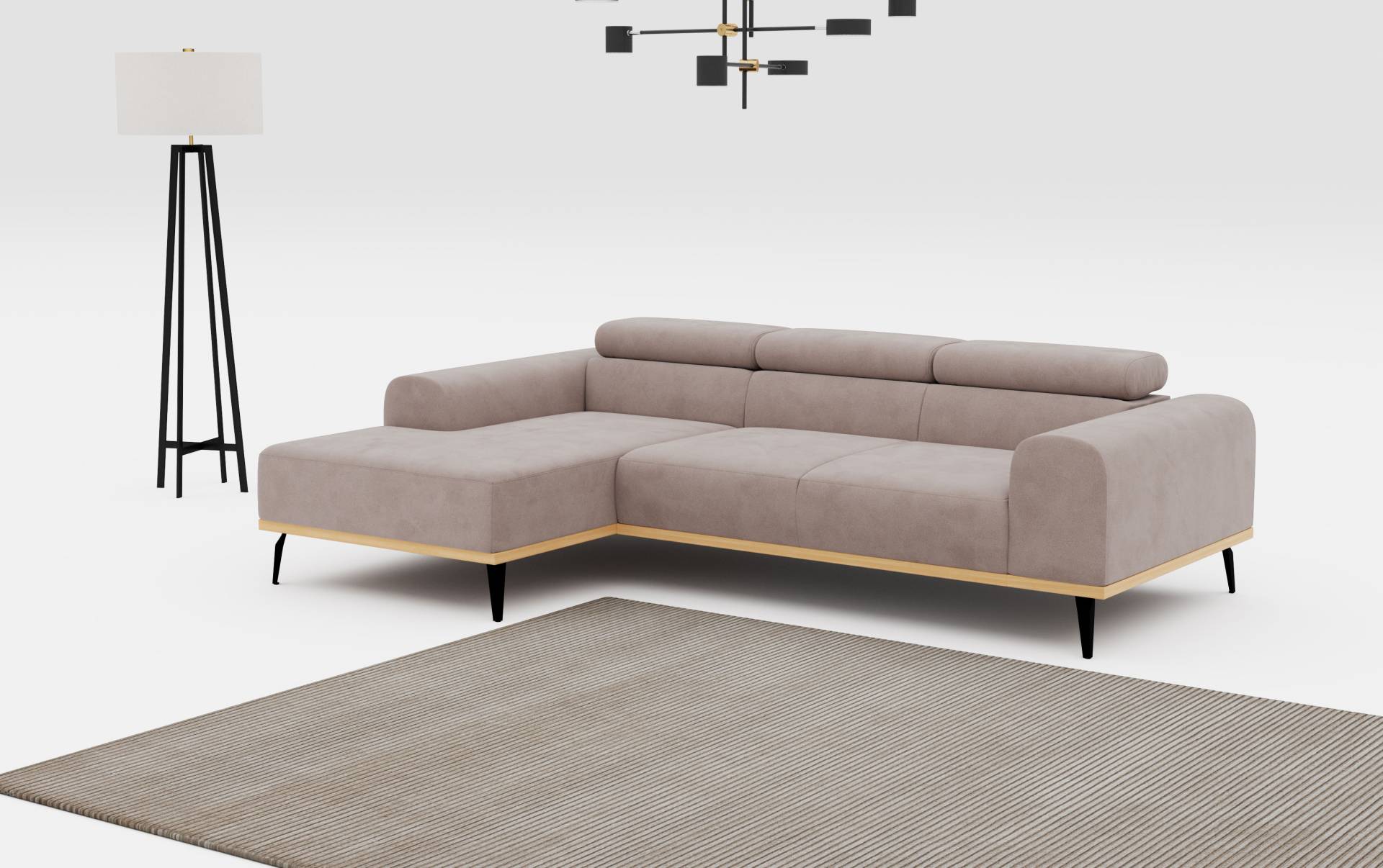Places of Style Ecksofa »Carlo L-Form«, mit Kopfteilverstellung & Holz-Rahmenoptik, optional Relaxfunktion Places of Style Ecksofa »Carlo L-Form«, mit Kopfteilverstellung & Holz-Rahmenoptik, optional Relaxfunktion von PLACES OF STYLE