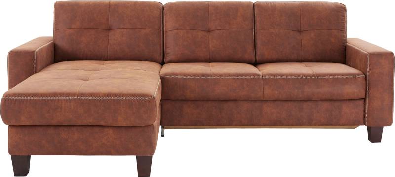 Places of Style Ecksofa »Varese L-Form«, Kreuznaht in beige von PLACES OF STYLE