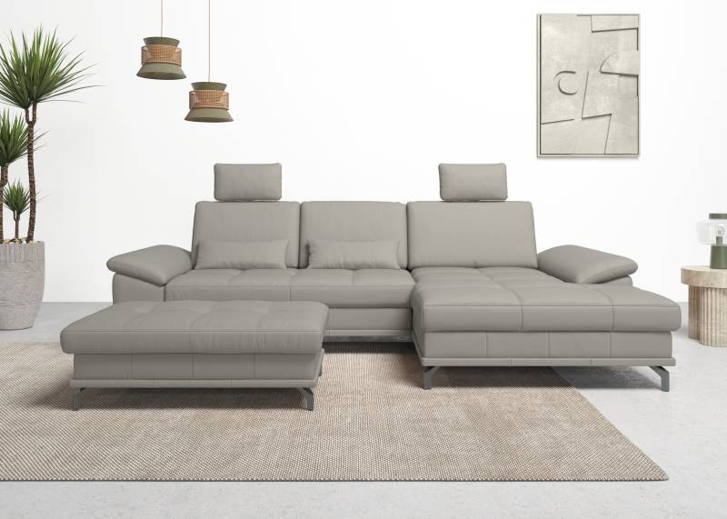 Places of Style Ecksofa Costello, mit Sitztiefenverstellung und Armlehnfunktion, incl. 3 Nierenkissen von PLACES OF STYLE