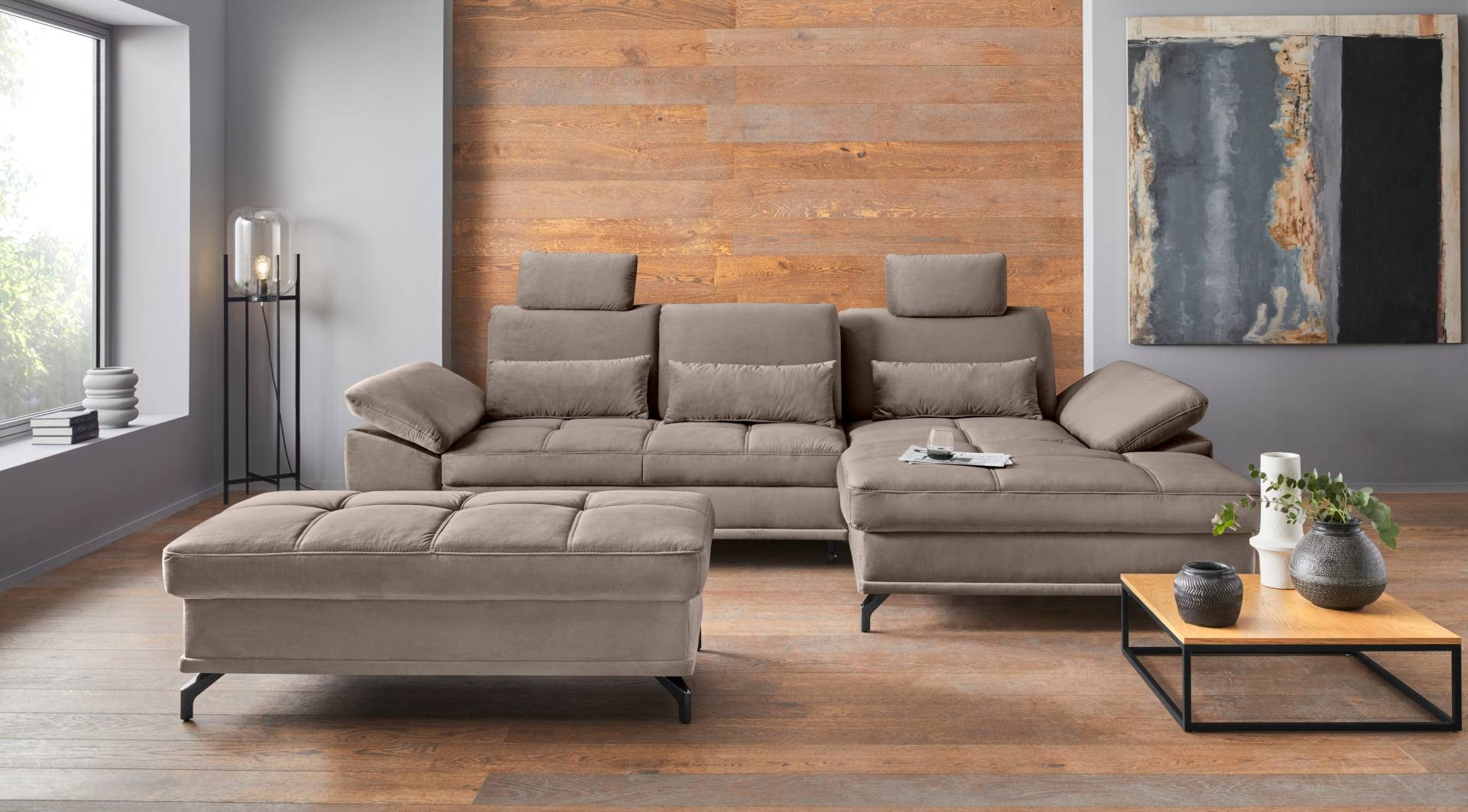 Places of Style Ecksofa Costello, mit Sitztiefenverstellung und Armlehnfunktion, incl. 3 Nierenkissen Places of Style Ecksofa Costello, mit Sitztiefenverstellung und Armlehnfunktion, incl. 3 Nierenkissen von PLACES OF STYLE