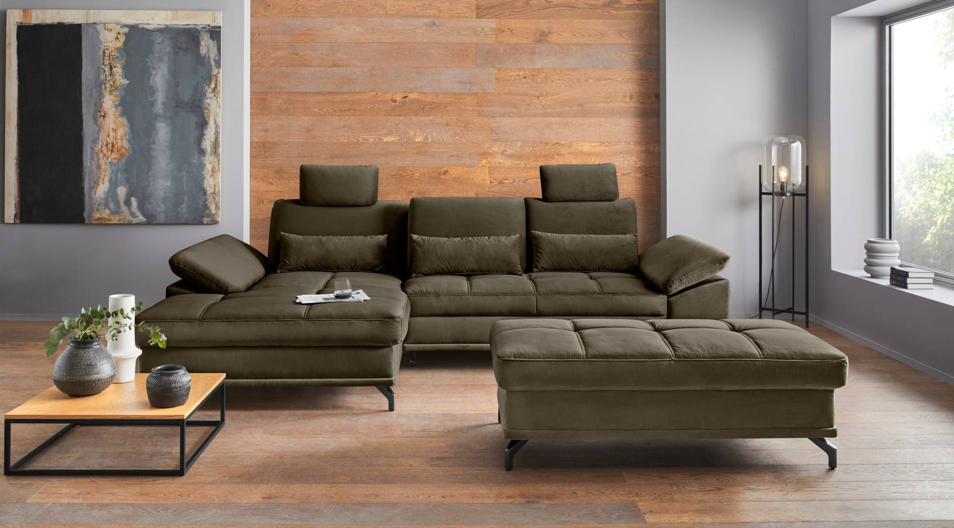 Places of Style Ecksofa Costello, mit Sitztiefenverstellung und Armlehnfunktion, incl. 3 Nierenkissen Places of Style Ecksofa Costello, mit Sitztiefenverstellung und Armlehnfunktion, incl. 3 Nierenkissen von PLACES OF STYLE