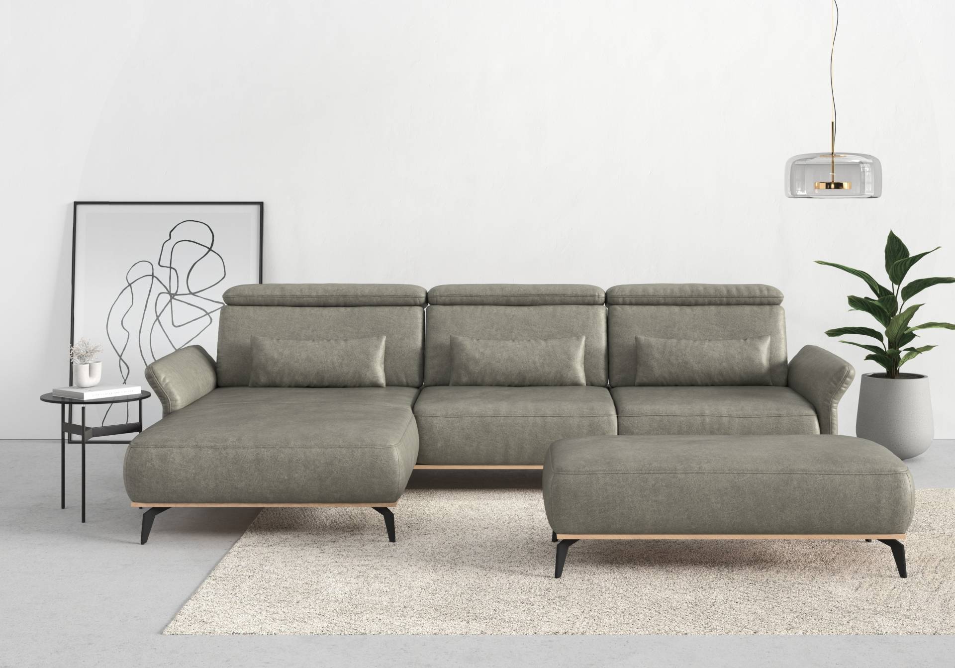 Places of Style Ecksofa »Fjord L-Form«, massiv, wahlweise mit Armlehnfunktion, Kopf- Sitztiefenverstellung Places of Style Ecksofa »Fjord L-Form«, massiv, wahlweise mit Armlehnfunktion, Kopf- Sitztiefenverstellung von PLACES OF STYLE