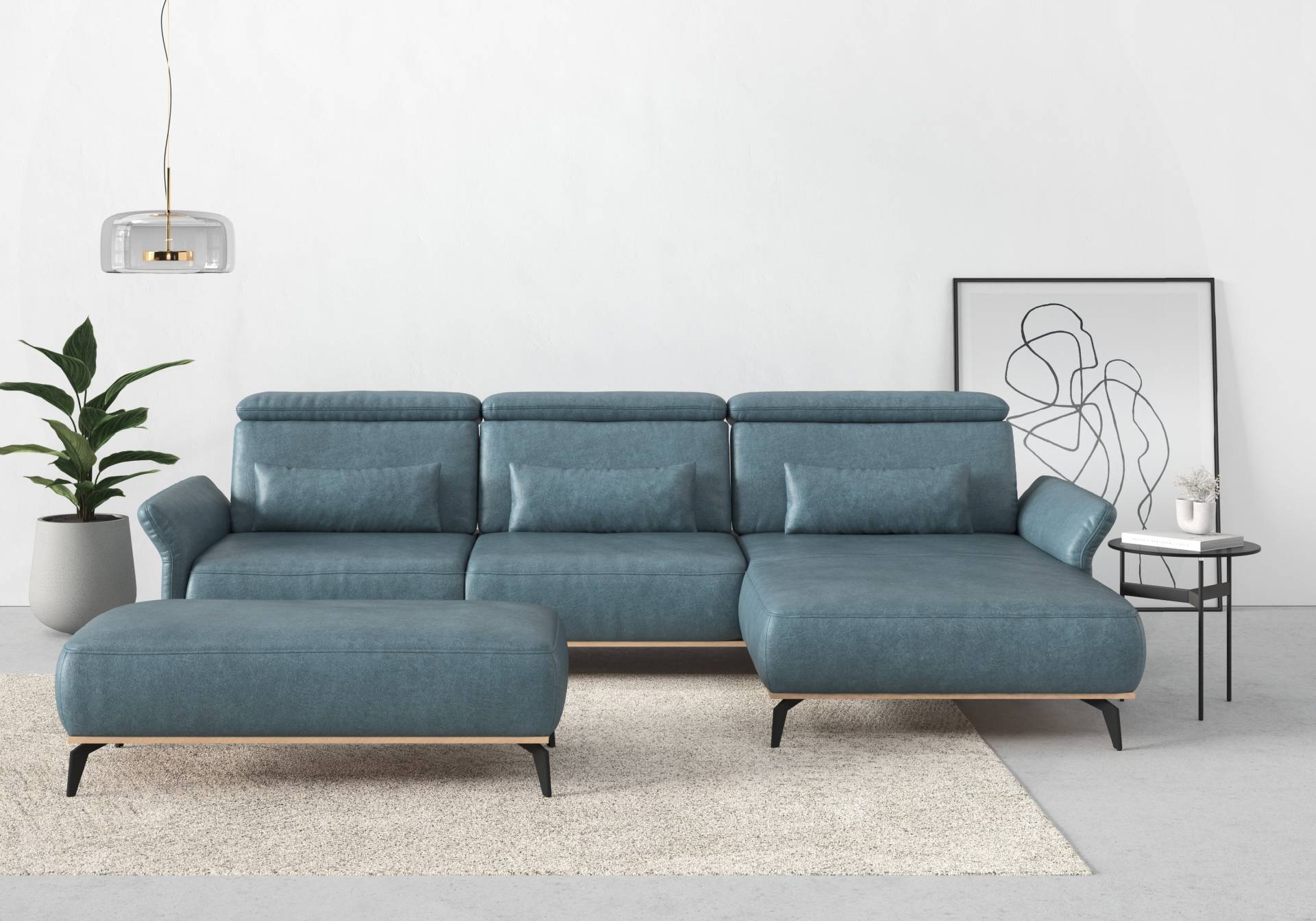 Places of Style Ecksofa »Fjord L-Form«, massiv, wahlweise mit Armlehnfunktion, Kopf- Sitztiefenverstellung Places of Style Ecksofa »Fjord L-Form«, massiv, wahlweise mit Armlehnfunktion, Kopf- Sitztiefenverstellung von PLACES OF STYLE