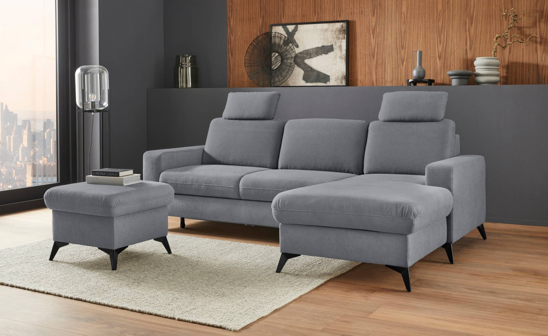 Places of Style Ecksofa »Lolland L-Form«, Wahlweise mit Bettfunktion und Bettkasten, Federkern von PLACES OF STYLE