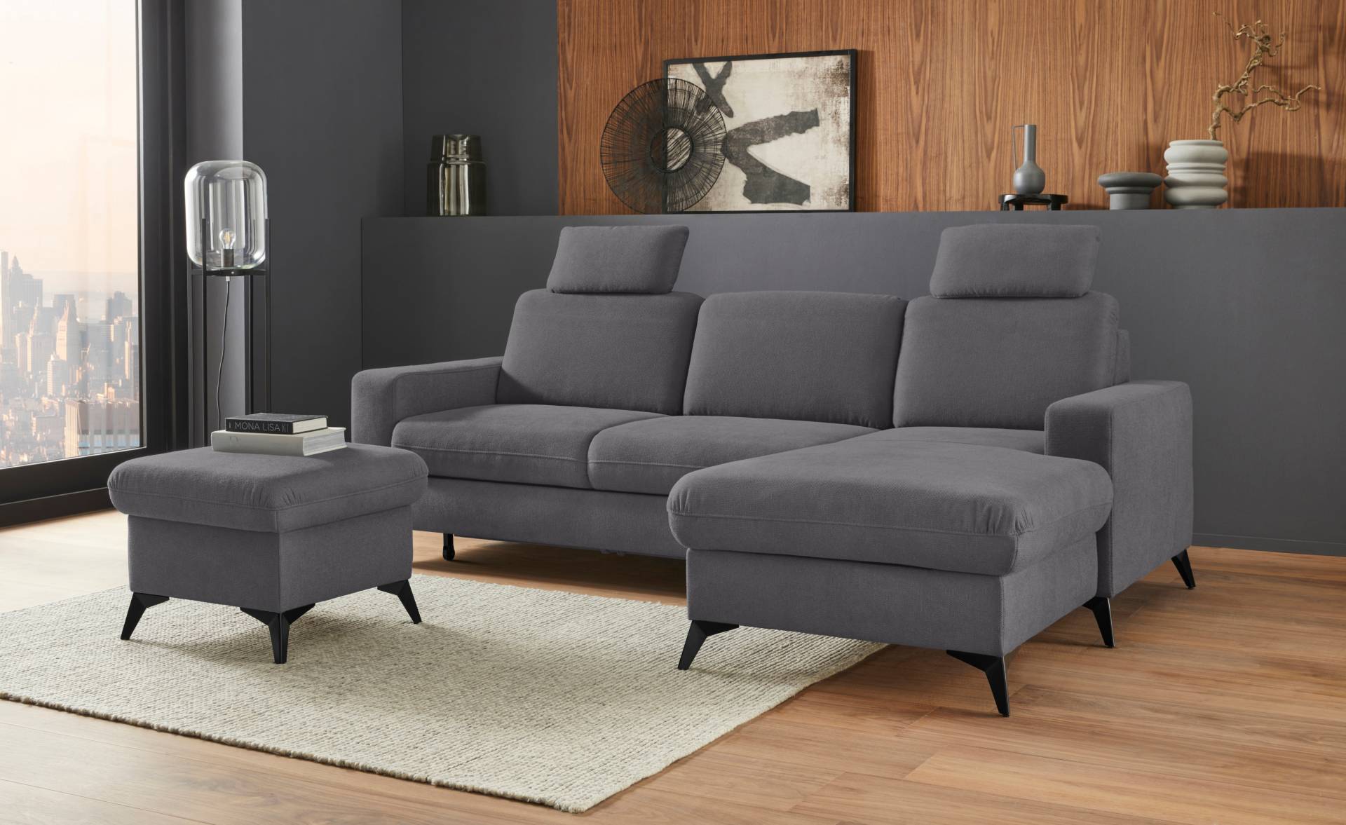 Places of Style Ecksofa »Lolland L-Form«, Wahlweise mit Bettfunktion und Bettkasten, Federkern von PLACES OF STYLE