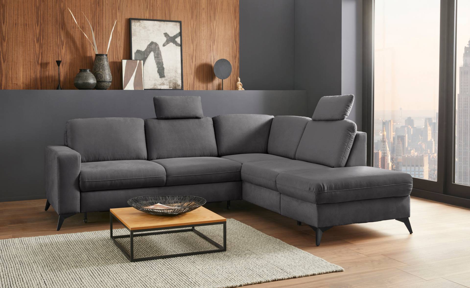 Places of Style Ecksofa »Lolland L-Form«, Wahlweise mit Bettfunktion und Stauraum, auch mit abwischbarem Bezug Places of Style Ecksofa »Lolland L-Form«, Wahlweise mit Bettfunktion und Stauraum, auch mit abwischbarem Bezug von PLACES OF STYLE