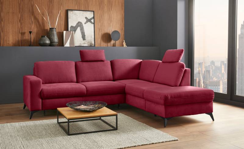 Places of Style Ecksofa »Lolland L-Form«, Wahlweise mit Bettfunktion und Stauraum, auch mit abwischbarem Bezug von PLACES OF STYLE