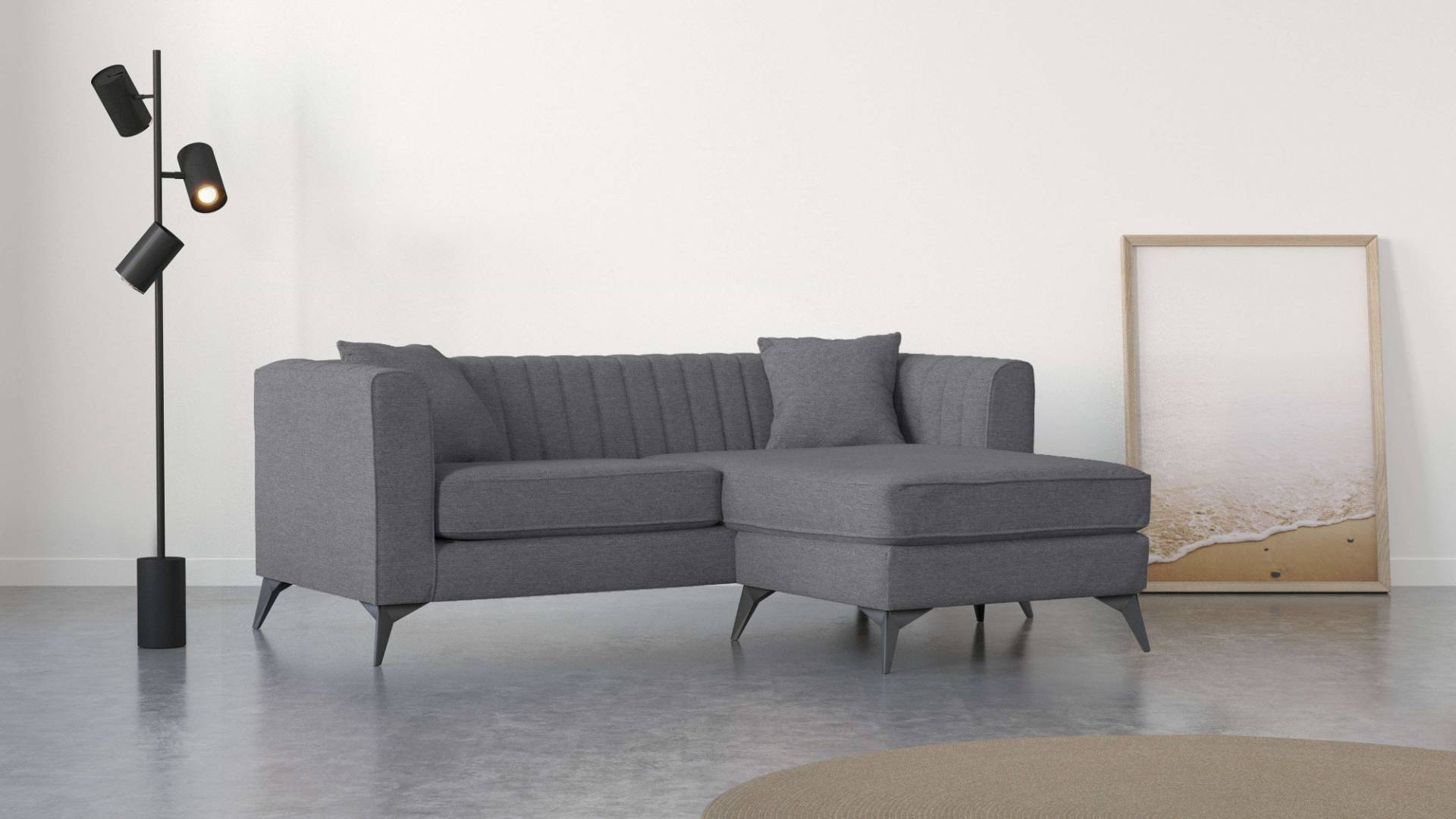 Places of Style Ecksofa »MATTHEW L-Form ideal für kleine Räume, Masse B/T/H: 201/162/74 cm«, elegantes Designsofa, feine Steppung im Rücken, incl. Zierkissen Places of Style Ecksofa »MATTHEW L-Form ideal für kleine Räume, Masse B/T/H: 201/162/74 cm«, elegantes Designsofa, feine Steppung im Rücken, incl. Zierkissen von PLACES OF STYLE