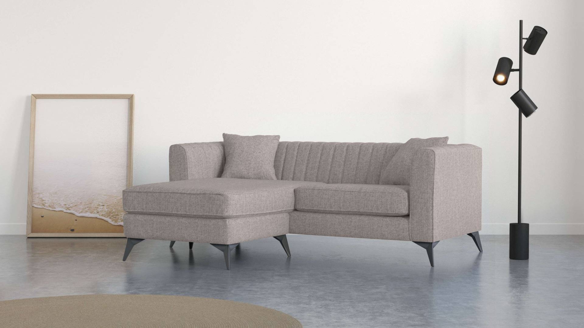Places of Style Ecksofa »MATTHEW L-Form ideal für kleine Räume, Masse B/T/H: 201/162/74 cm«, elegantes Designsofa, feine Steppung im Rücken, incl. Zierkissen Places of Style Ecksofa »MATTHEW L-Form ideal für kleine Räume, Masse B/T/H: 201/162/74 cm«, elegantes Designsofa, feine Steppung im Rücken, incl. Zierkissen von PLACES OF STYLE