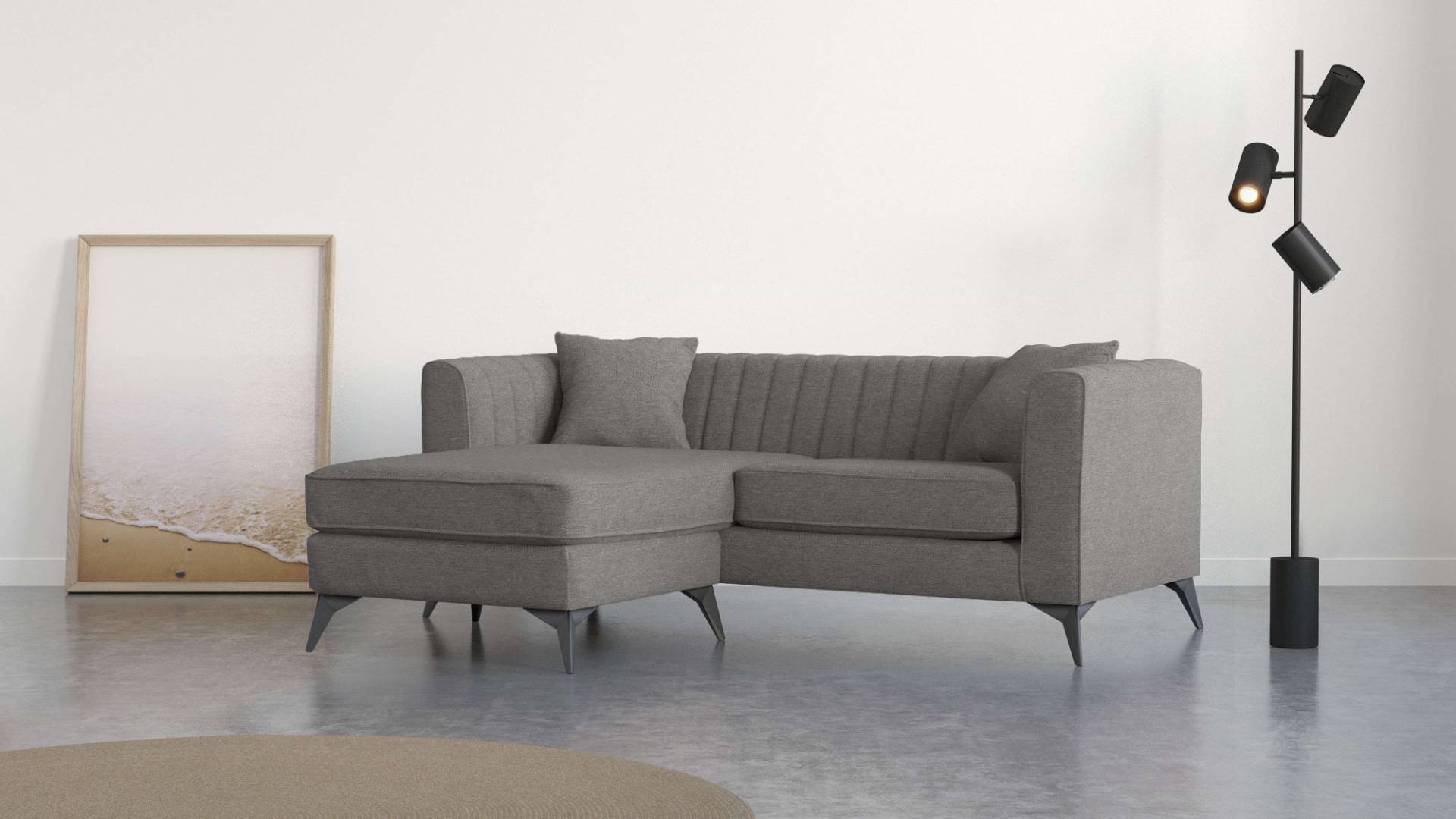 Places of Style Ecksofa »MATTHEW L-Form ideal für kleine Räume, Masse B/T/H: 201/162/74 cm«, elegantes Designsofa, feine Steppung im Rücken, incl. Zierkissen Places of Style Ecksofa »MATTHEW L-Form ideal für kleine Räume, Masse B/T/H: 201/162/74 cm«, elegantes Designsofa, feine Steppung im Rücken, incl. Zierkissen von PLACES OF STYLE