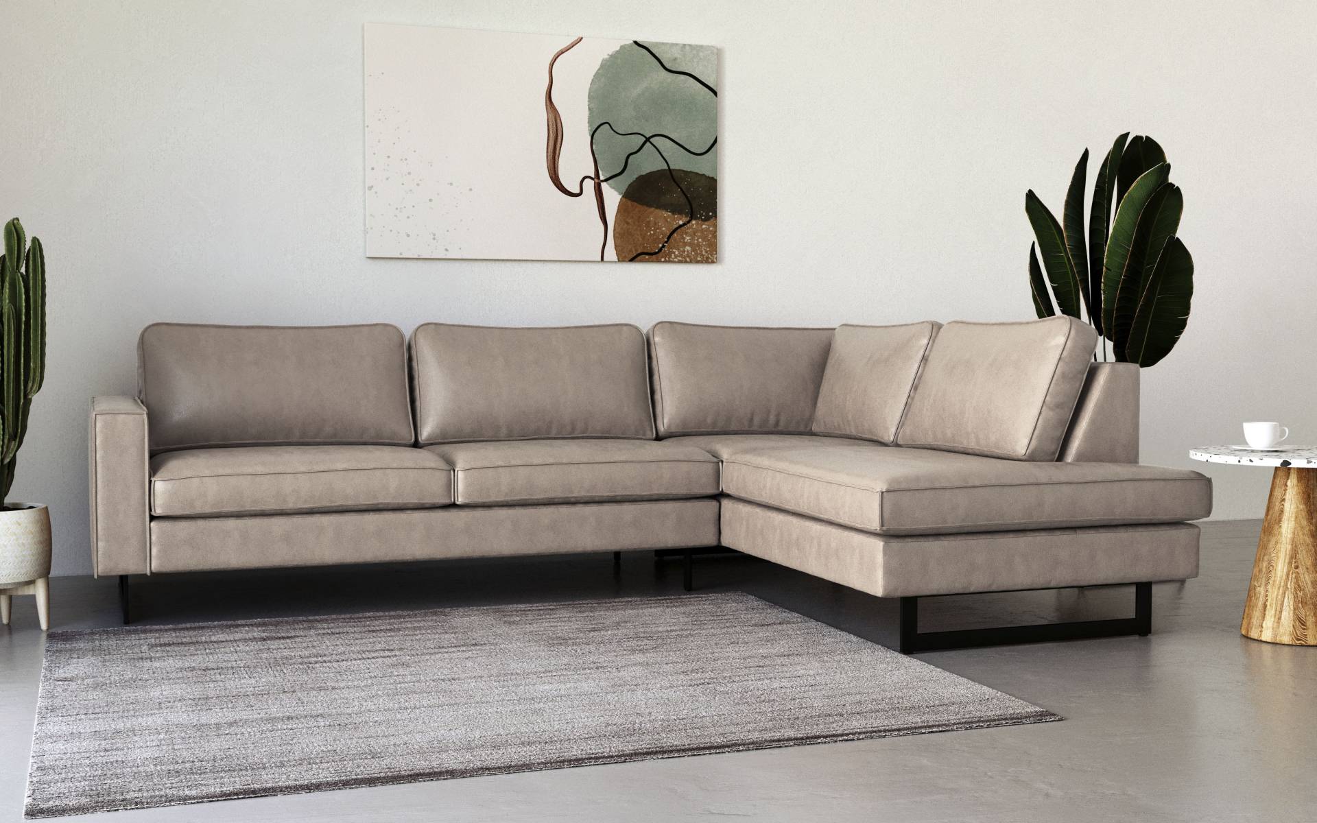 Places of Style Ecksofa »Pinto, 290 cm, Ottomane links / rechts«, Cord, Feincord, Luxus-Microfaser Leder und Chenille Places of Style Ecksofa »Pinto, 290 cm, Ottomane links / rechts«, Cord, Feincord, Luxus-Microfaser Leder und Chenille von PLACES OF STYLE