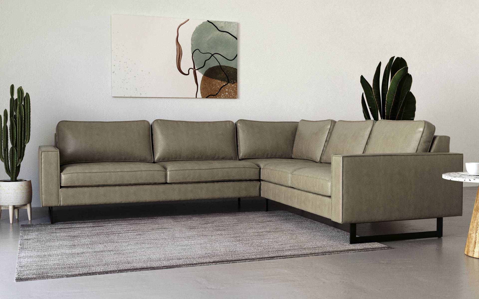 Places of Style Ecksofa »Pinto, 250/290 cm, langer Schenkel, XXL, Ottomane« von PLACES OF STYLE