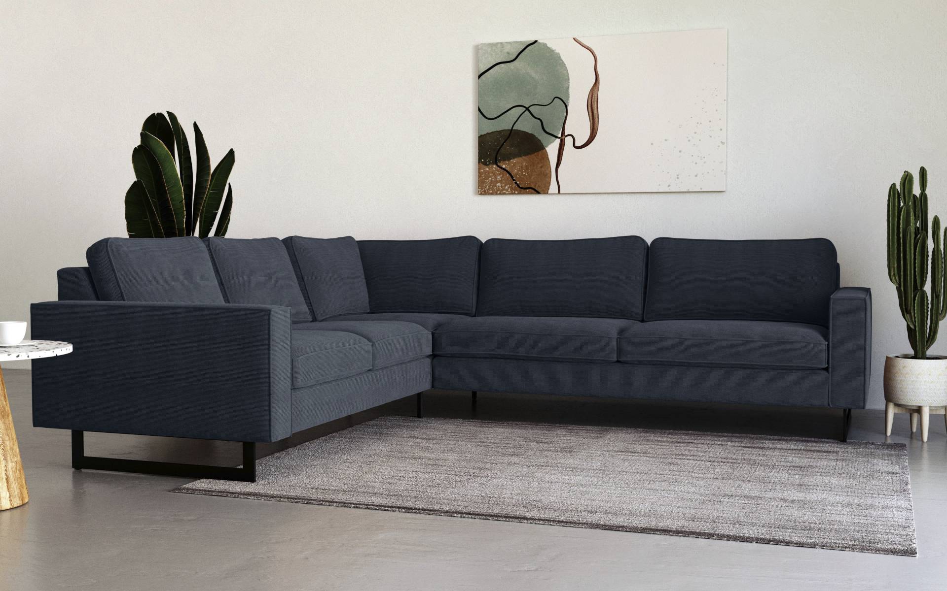 Places of Style Ecksofa »Pinto, 250/290 cm, langer Schenkel, XXL, Ottomane«, Cord, Feincord, Luxus-Microfaser Leder und Chenille Places of Style Ecksofa »Pinto, 250/290 cm, langer Schenkel, XXL, Ottomane«, Cord, Feincord, Luxus-Microfaser Leder und Chenille von PLACES OF STYLE