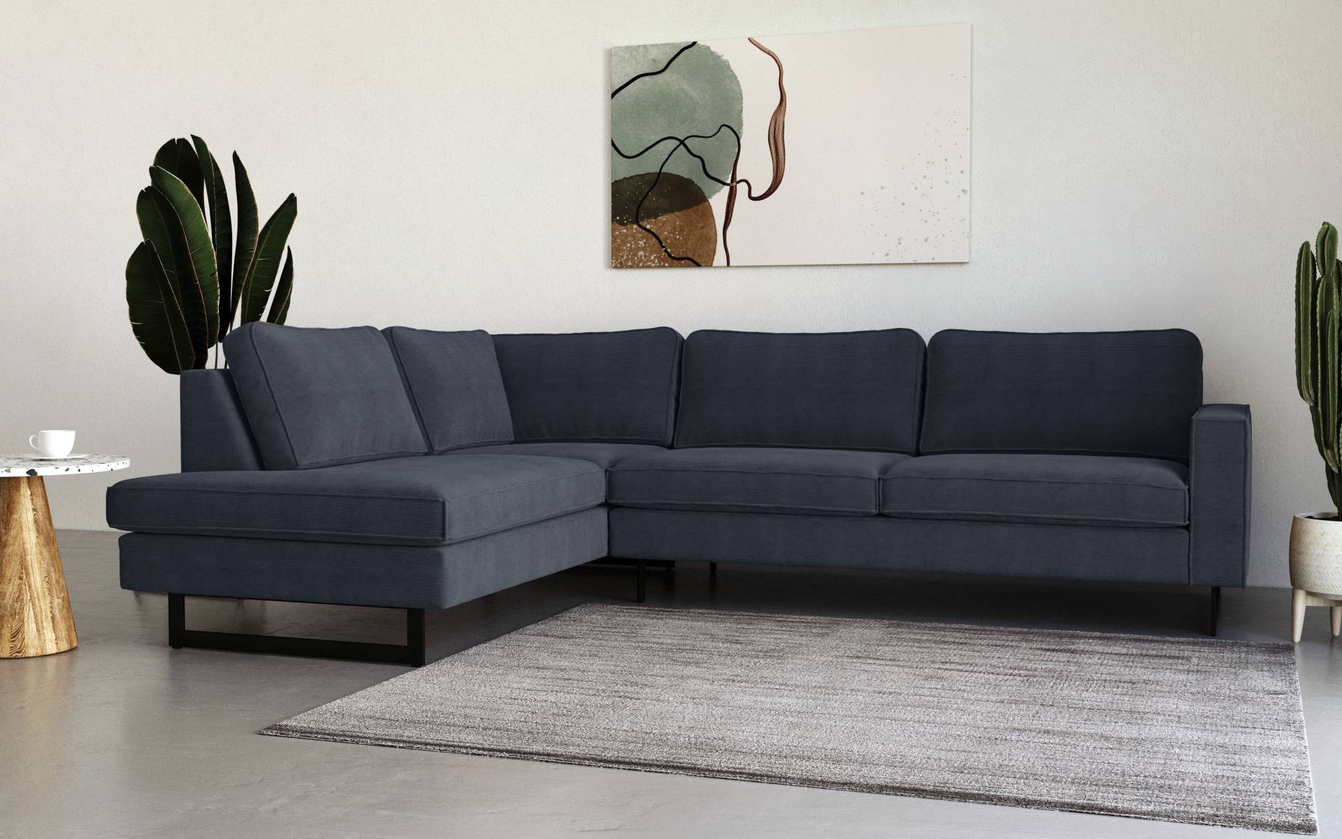 Places of Style Ecksofa »Pinto, 290 cm, Ottomane links / rechts«, Cord, Feincord, Luxus-Microfaser Leder und Chenille von PLACES OF STYLE