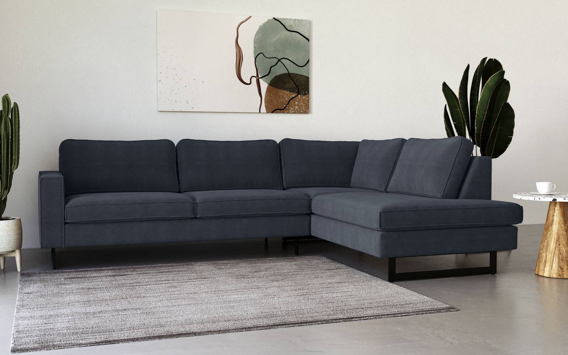 Places of Style Ecksofa »Pinto, 290 cm, Ottomane links / rechts«, Cord, Feincord, Luxus-Microfaser Leder und Chenille Places of Style Ecksofa »Pinto, 290 cm, Ottomane links / rechts«, Cord, Feincord, Luxus-Microfaser Leder und Chenille von PLACES OF STYLE