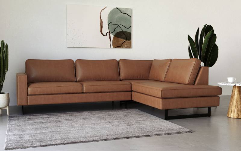 Places of Style Ecksofa »Pinto, 290 cm, Ottomane links / rechts«, Cord, Feincord, Luxus-Microfaser Leder und Chenille von PLACES OF STYLE