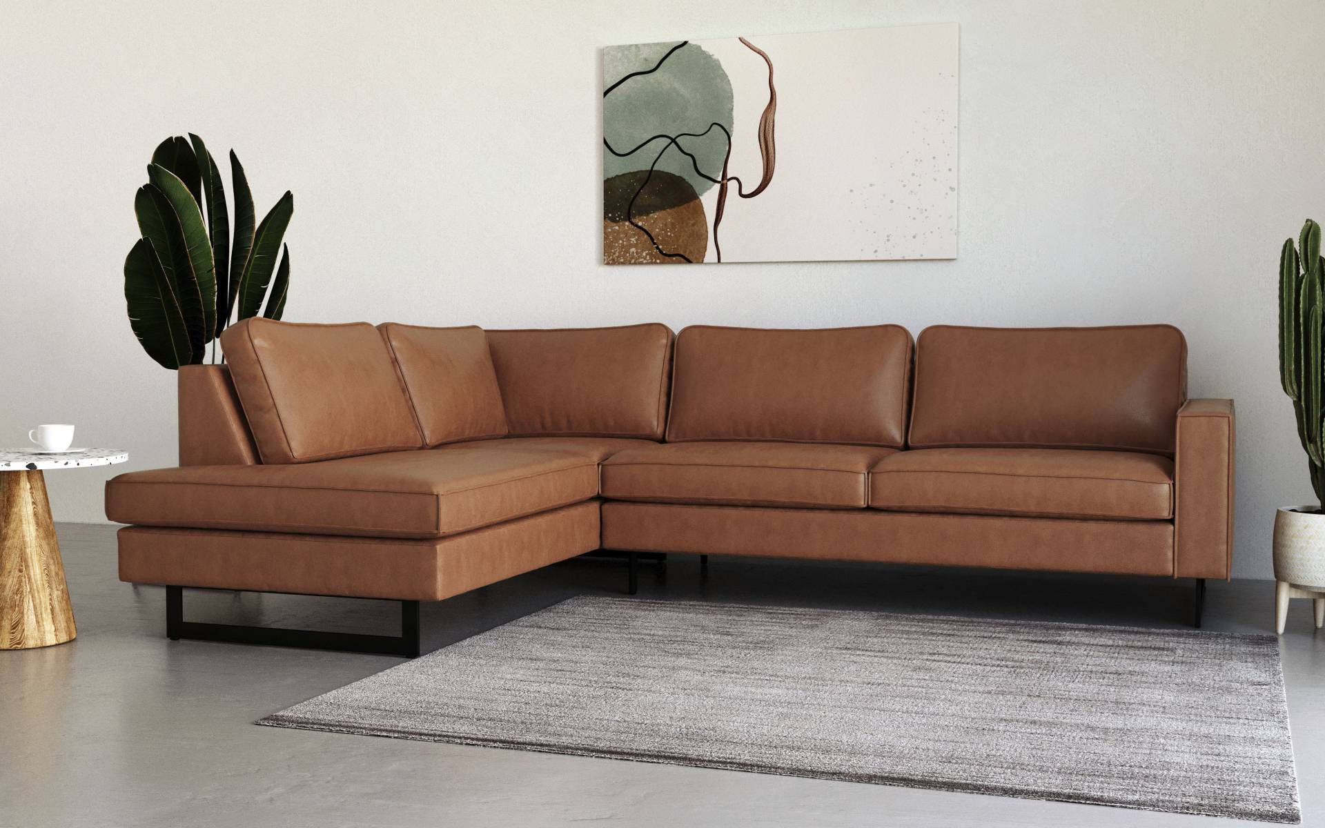 Places of Style Ecksofa »Pinto, 290 cm, Ottomane links / rechts«, Cord, Feincord, Luxus-Microfaser Leder und Chenille von PLACES OF STYLE
