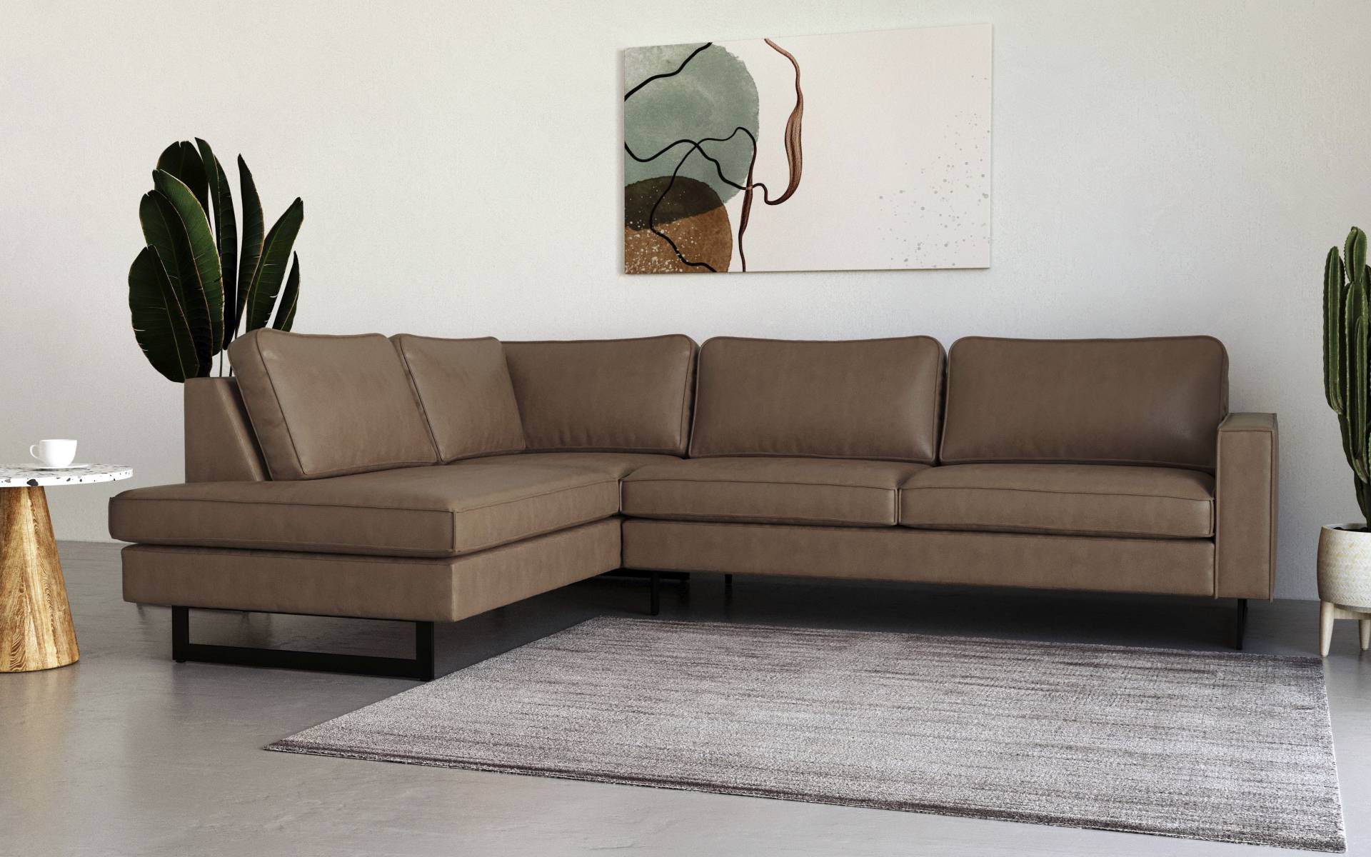 Places of Style Ecksofa »Pinto, 290 cm, Ottomane links / rechts«, Cord, Feincord, Luxus-Microfaser Leder und Chenille Places of Style Ecksofa »Pinto, 290 cm, Ottomane links / rechts«, Cord, Feincord, Luxus-Microfaser Leder und Chenille von PLACES OF STYLE