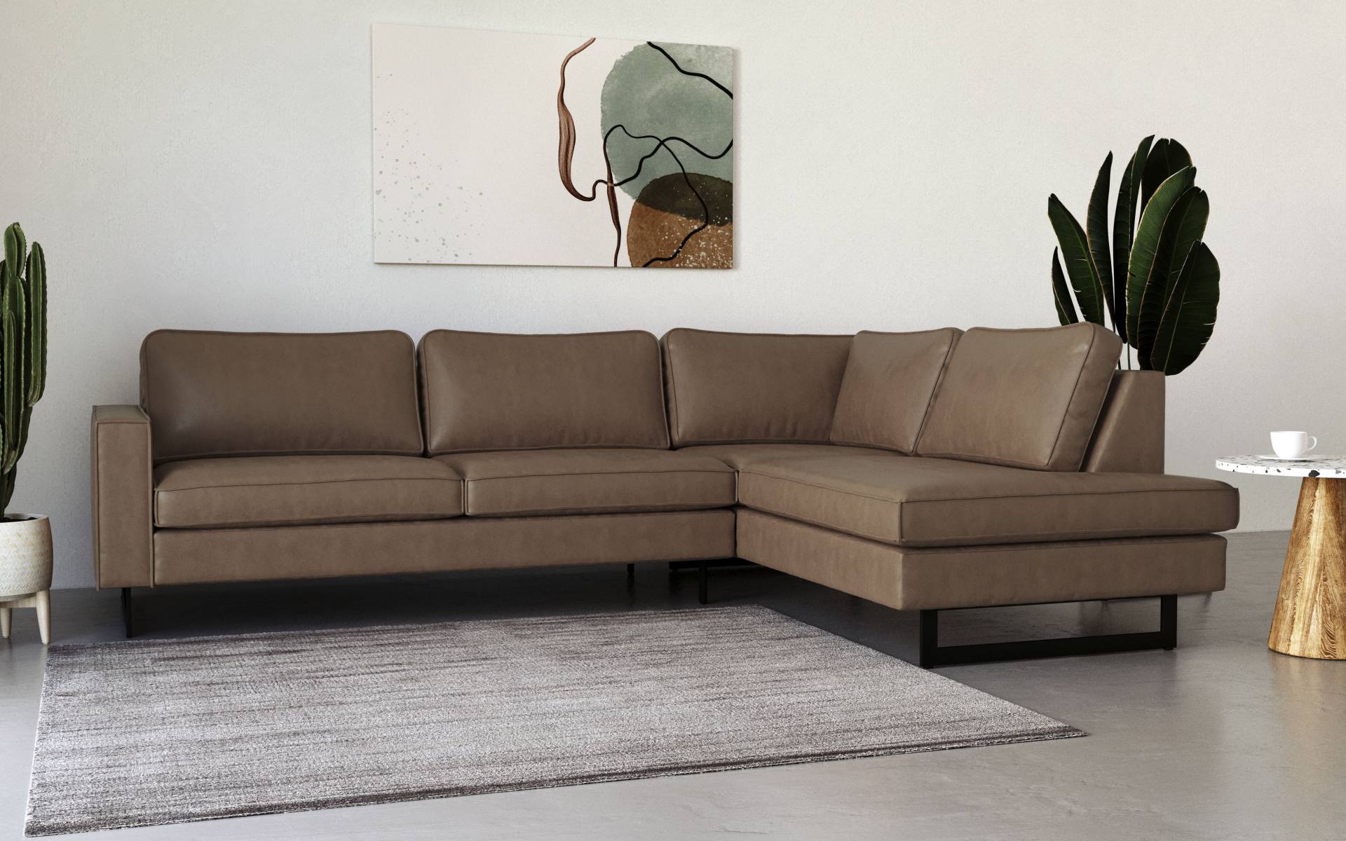Places of Style Ecksofa »Pinto, 290 cm, Ottomane links / rechts«, Cord, Feincord, Luxus-Microfaser Leder und Chenille Places of Style Ecksofa »Pinto, 290 cm, Ottomane links / rechts«, Cord, Feincord, Luxus-Microfaser Leder und Chenille von PLACES OF STYLE