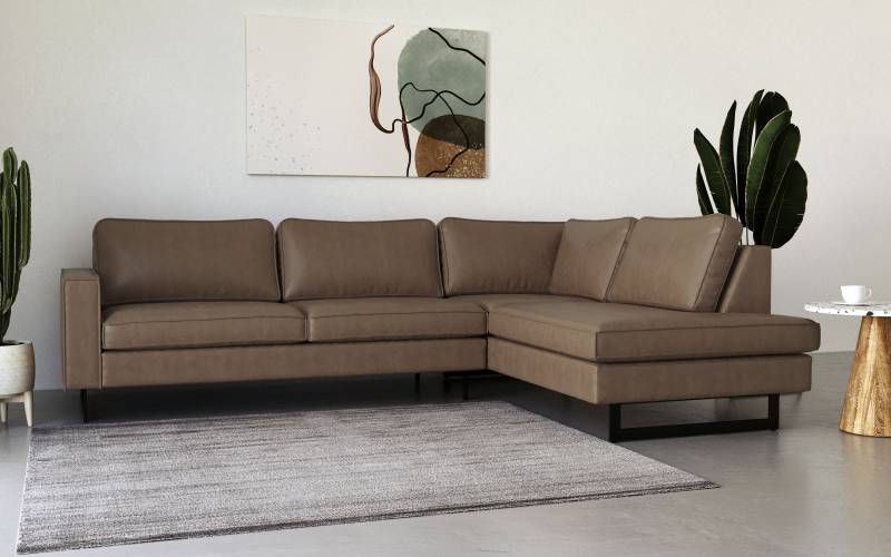 Places of Style Ecksofa »Pinto, 290 cm, Ottomane links / rechts«, Cord, Feincord, Luxus-Microfaser Leder und Chenille von PLACES OF STYLE