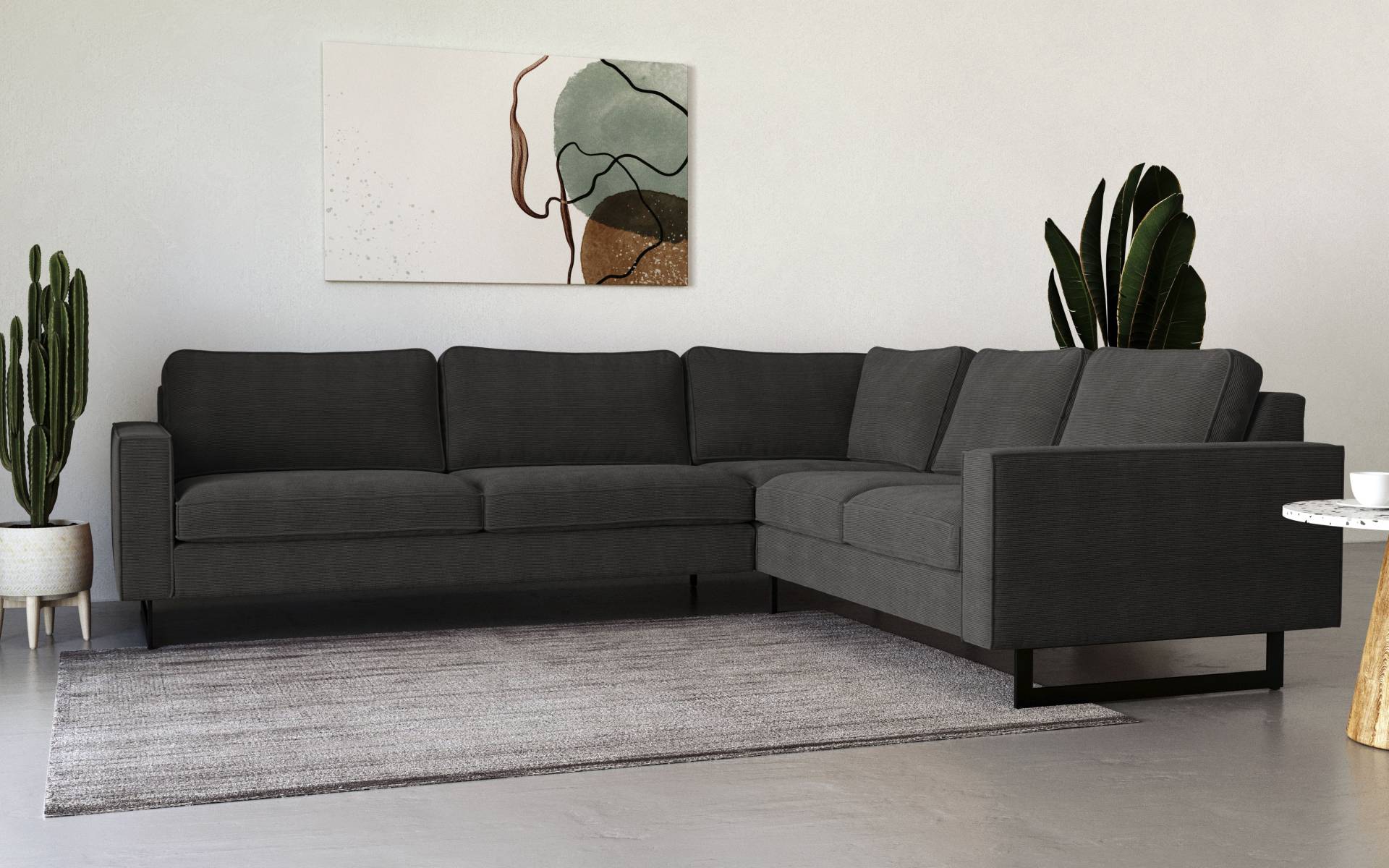 Places of Style Ecksofa »Pinto, 250/290 cm, langer Schenkel, XXL, Ottomane« von PLACES OF STYLE