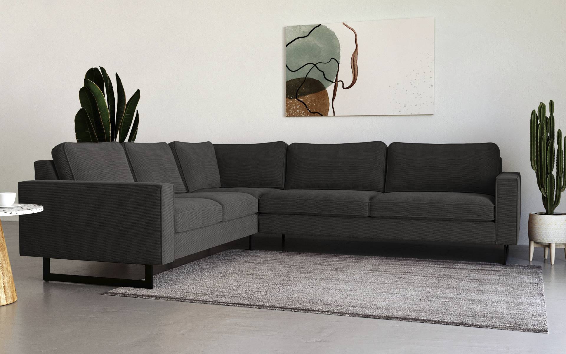 Places of Style Ecksofa »Pinto, 250/290 cm, langer Schenkel, XXL, Ottomane«, Cord, Feincord, Luxus-Microfaser Leder und Chenille Places of Style Ecksofa »Pinto, 250/290 cm, langer Schenkel, XXL, Ottomane«, Cord, Feincord, Luxus-Microfaser Leder und Chenille von PLACES OF STYLE