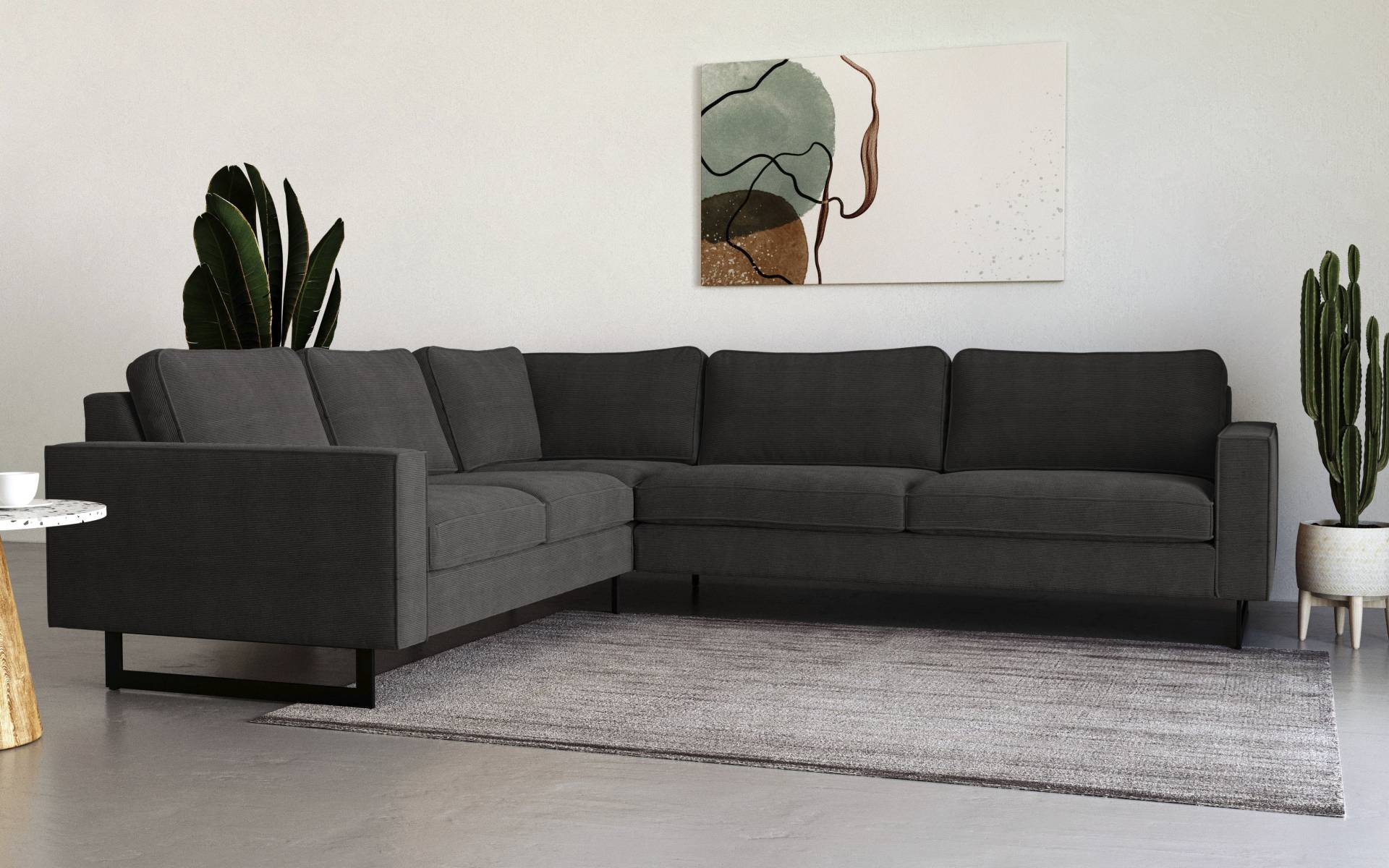 Places of Style Ecksofa »Pinto, 250/290 cm, langer Schenkel, XXL, Ottomane« von PLACES OF STYLE