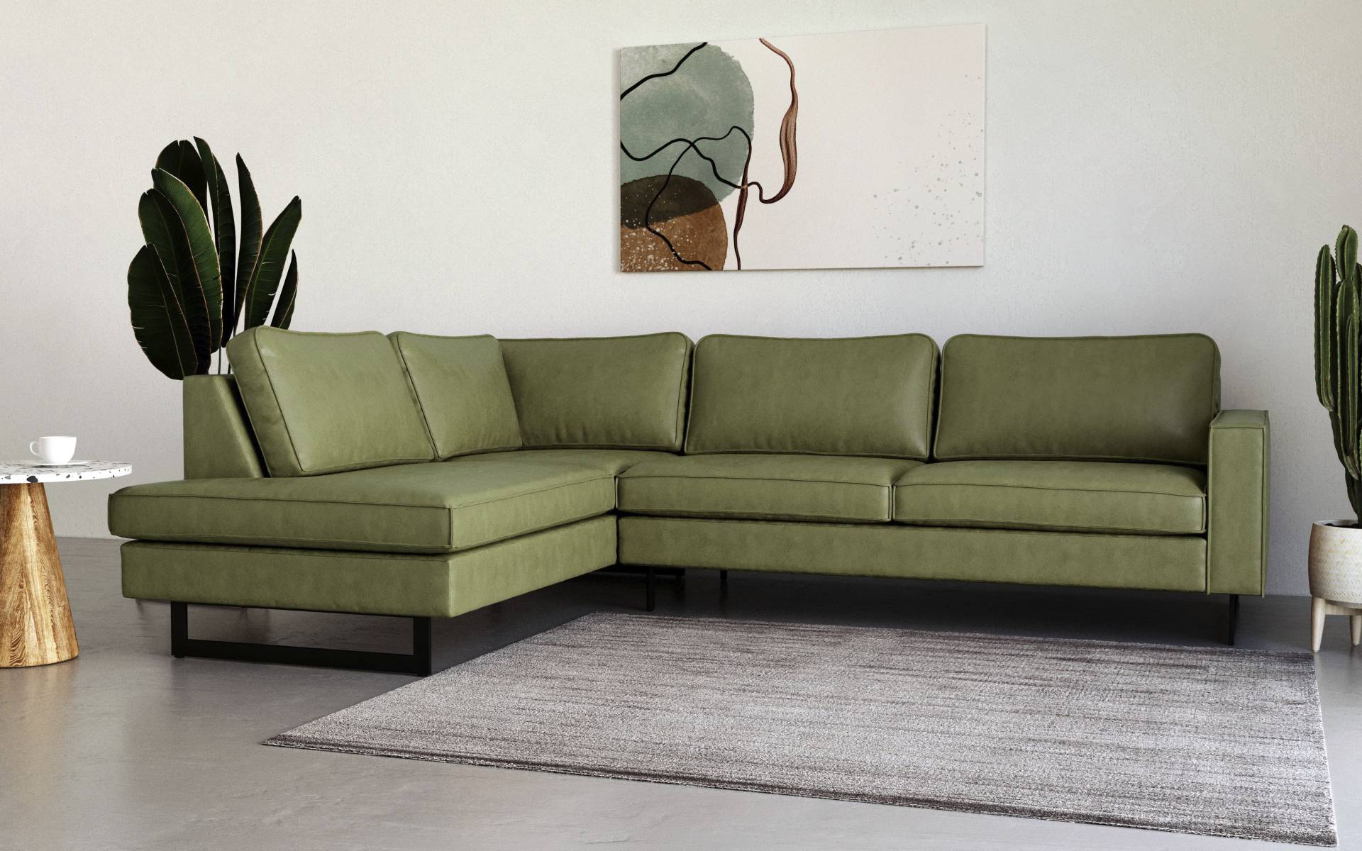 Places of Style Ecksofa »Pinto, 290 cm, Ottomane links / rechts«, Cord, Feincord, Luxus-Microfaser Leder und Chenille Places of Style Ecksofa »Pinto, 290 cm, Ottomane links / rechts«, Cord, Feincord, Luxus-Microfaser Leder und Chenille von PLACES OF STYLE