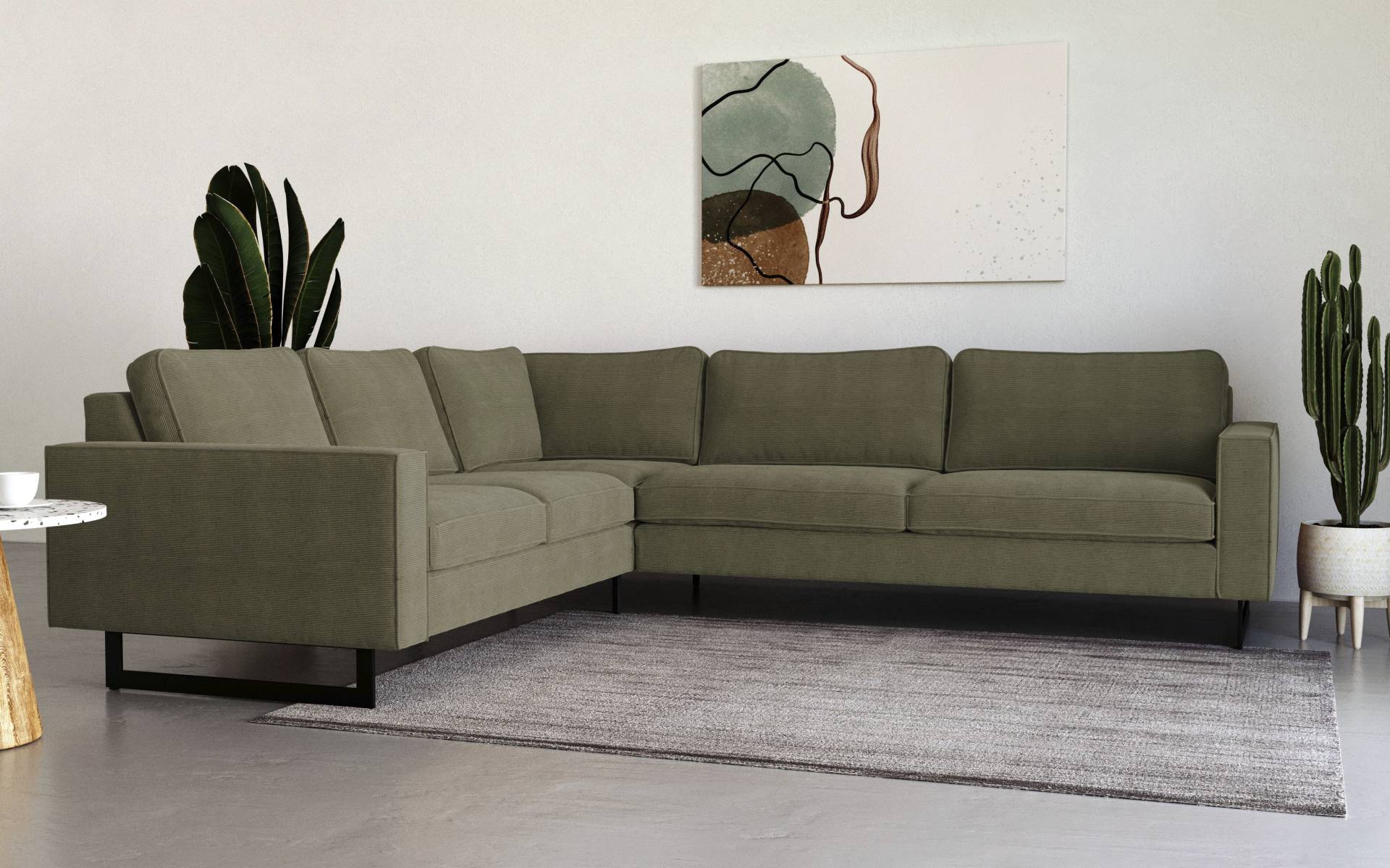 Places of Style Ecksofa »Pinto, 250/290 cm, langer Schenkel, XXL, Ottomane«, Cord, Feincord, Luxus-Microfaser Leder und Chenille Places of Style Ecksofa »Pinto, 250/290 cm, langer Schenkel, XXL, Ottomane«, Cord, Feincord, Luxus-Microfaser Leder und Chenille von PLACES OF STYLE