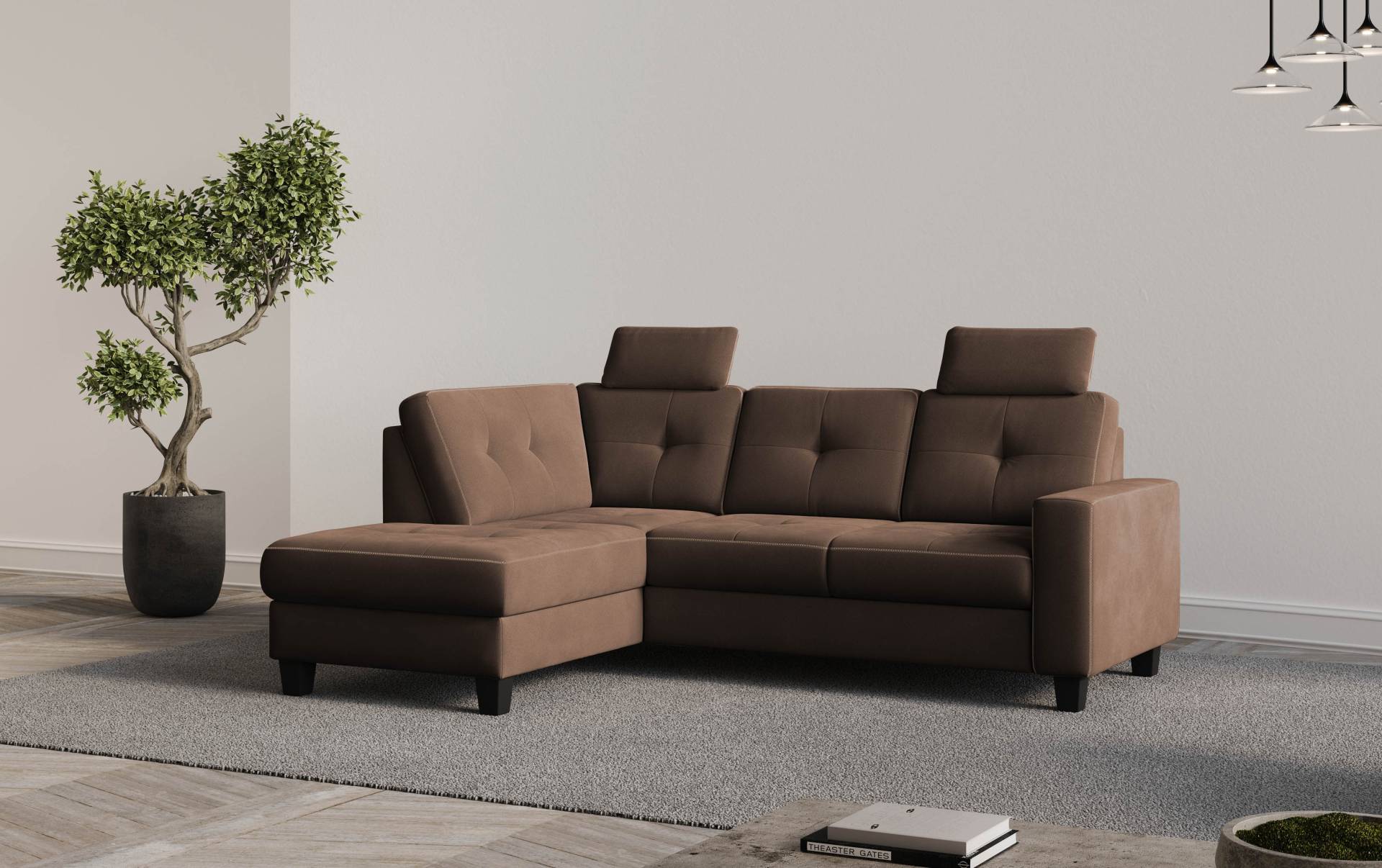 Places of Style Ecksofa »Varese«, Kreuznaht in beige von PLACES OF STYLE