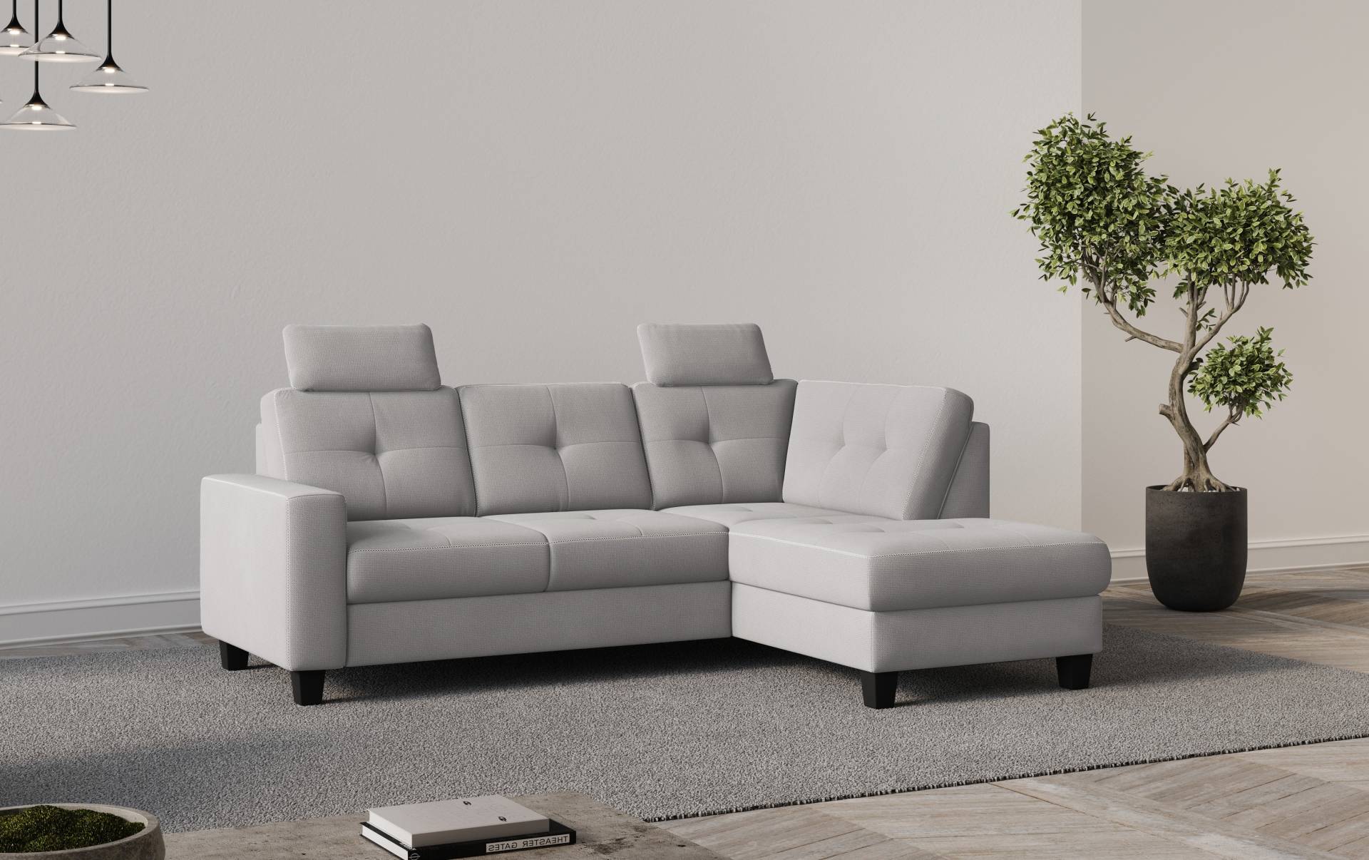 Places of Style Ecksofa »Varese«, Kreuznaht in beige von PLACES OF STYLE