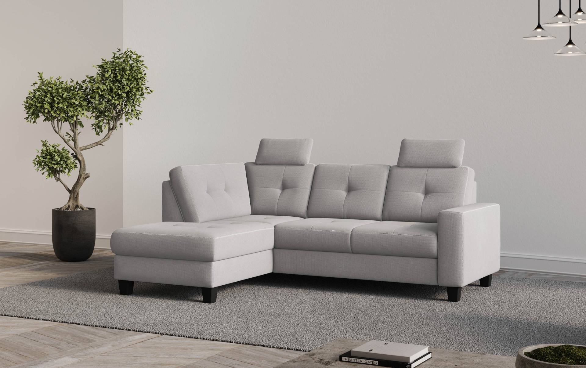 Places of Style Ecksofa »Varese«, Kreuznaht in beige von PLACES OF STYLE