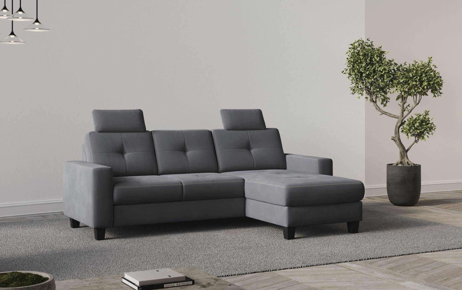 Places of Style Ecksofa »Varese L-Form«, Kreuznaht in beige von PLACES OF STYLE