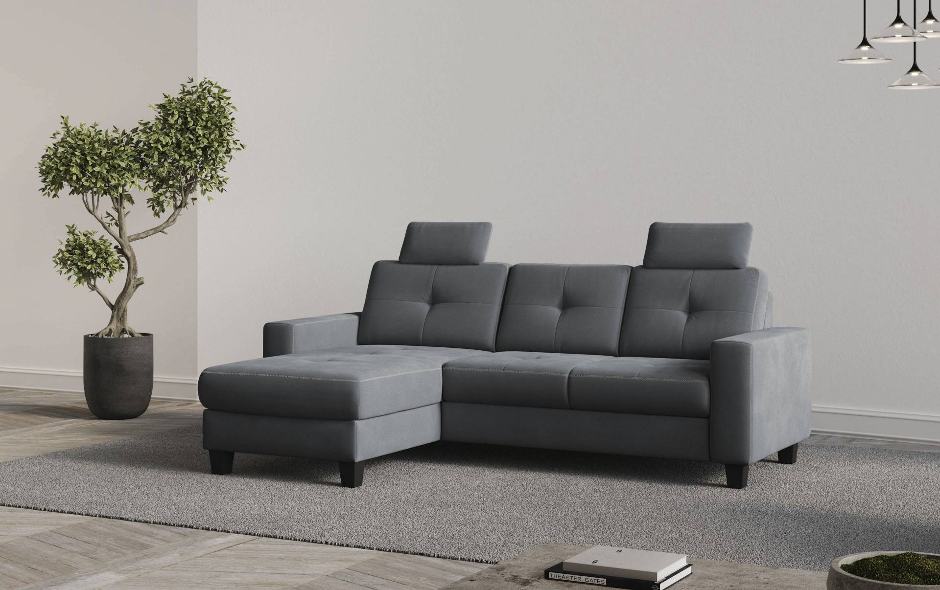 Places of Style Ecksofa »Varese L-Form«, Kreuznaht in beige von PLACES OF STYLE