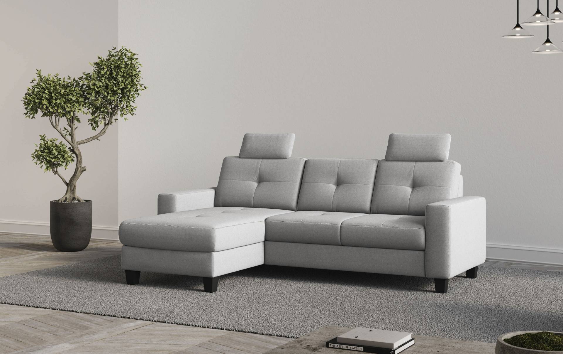 Places of Style Ecksofa »Varese L-Form«, Kreuznaht in beige von PLACES OF STYLE