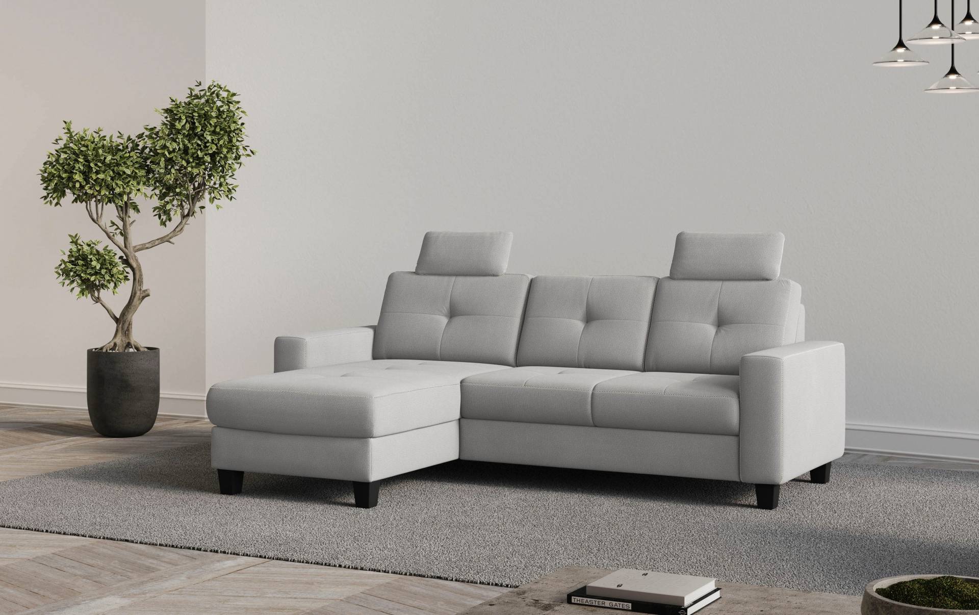Places of Style Ecksofa »Varese L-Form«, Kreuznaht in beige von PLACES OF STYLE