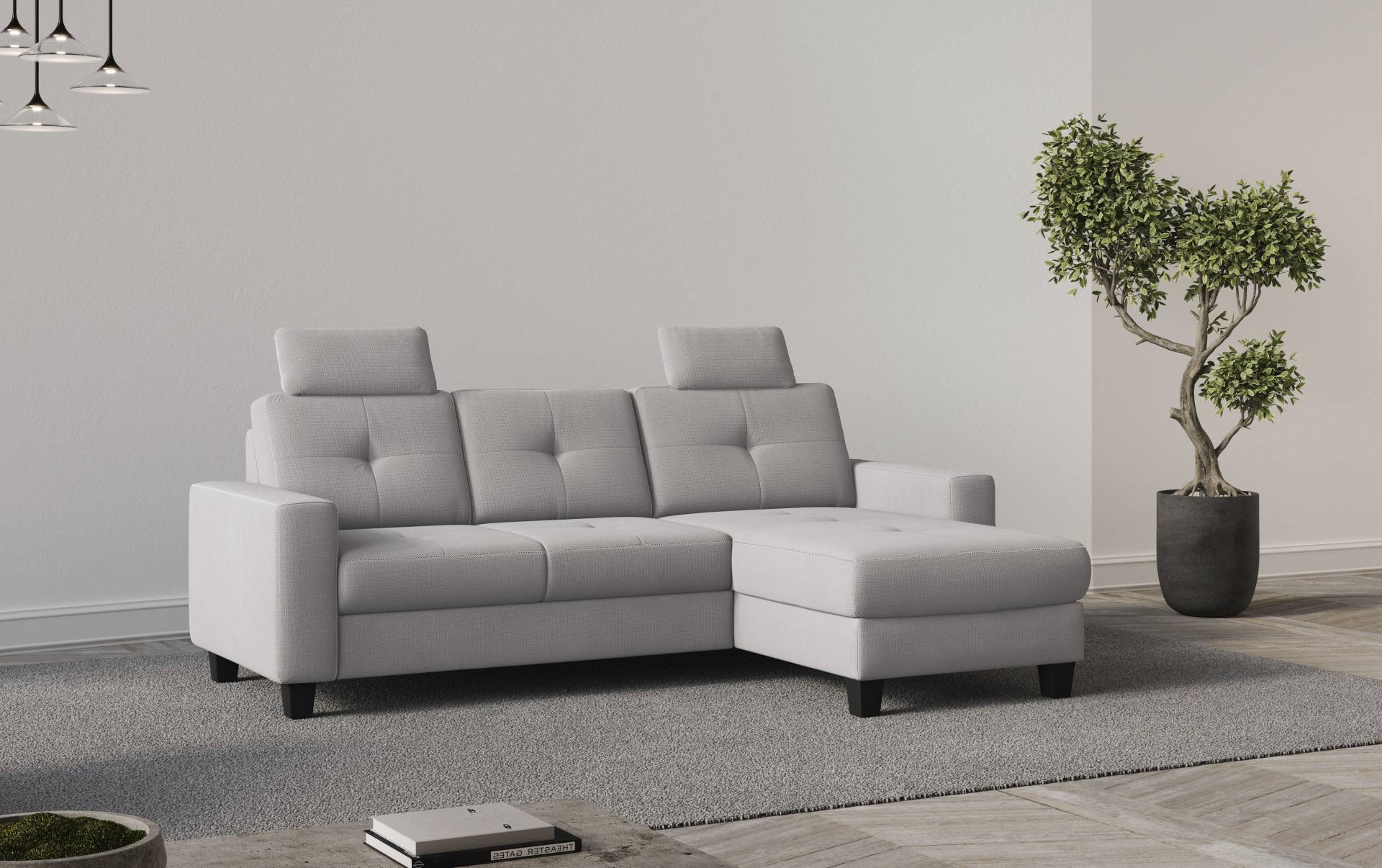 Places of Style Ecksofa »Varese L-Form«, Kreuznaht in beige von PLACES OF STYLE