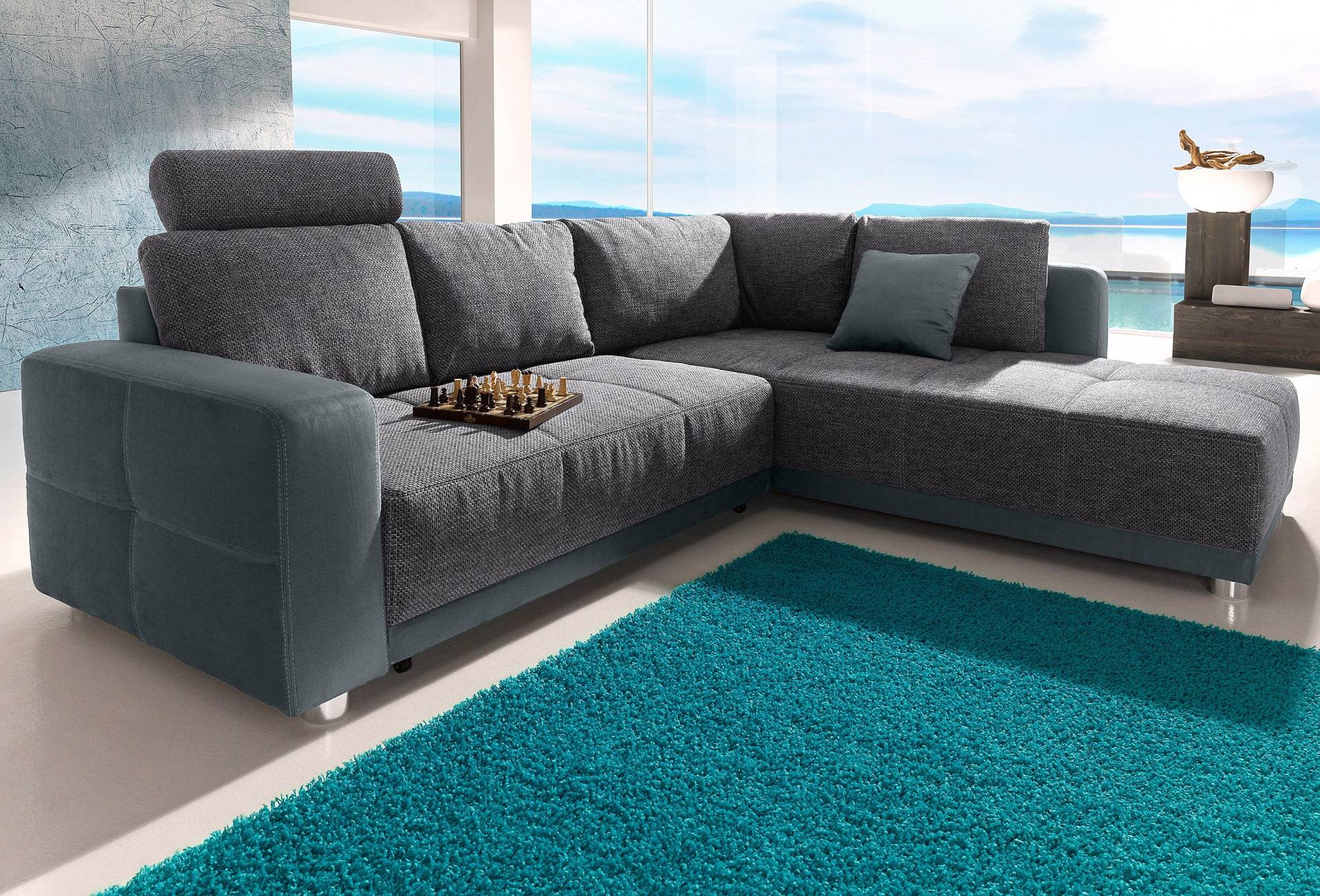 Places of Style Ecksofa, mit Bettfunktion, Bettkasten und Federkern, wahlweise mit 1 oder 3 Kopfstützen, Ottomane links oder rechts montierbar Places of Style Ecksofa, mit Bettfunktion, Bettkasten und Federkern, wahlweise mit 1 oder 3 Kopfstützen, Ottomane links oder rechts montierbar von Jockenhöfer Gruppe