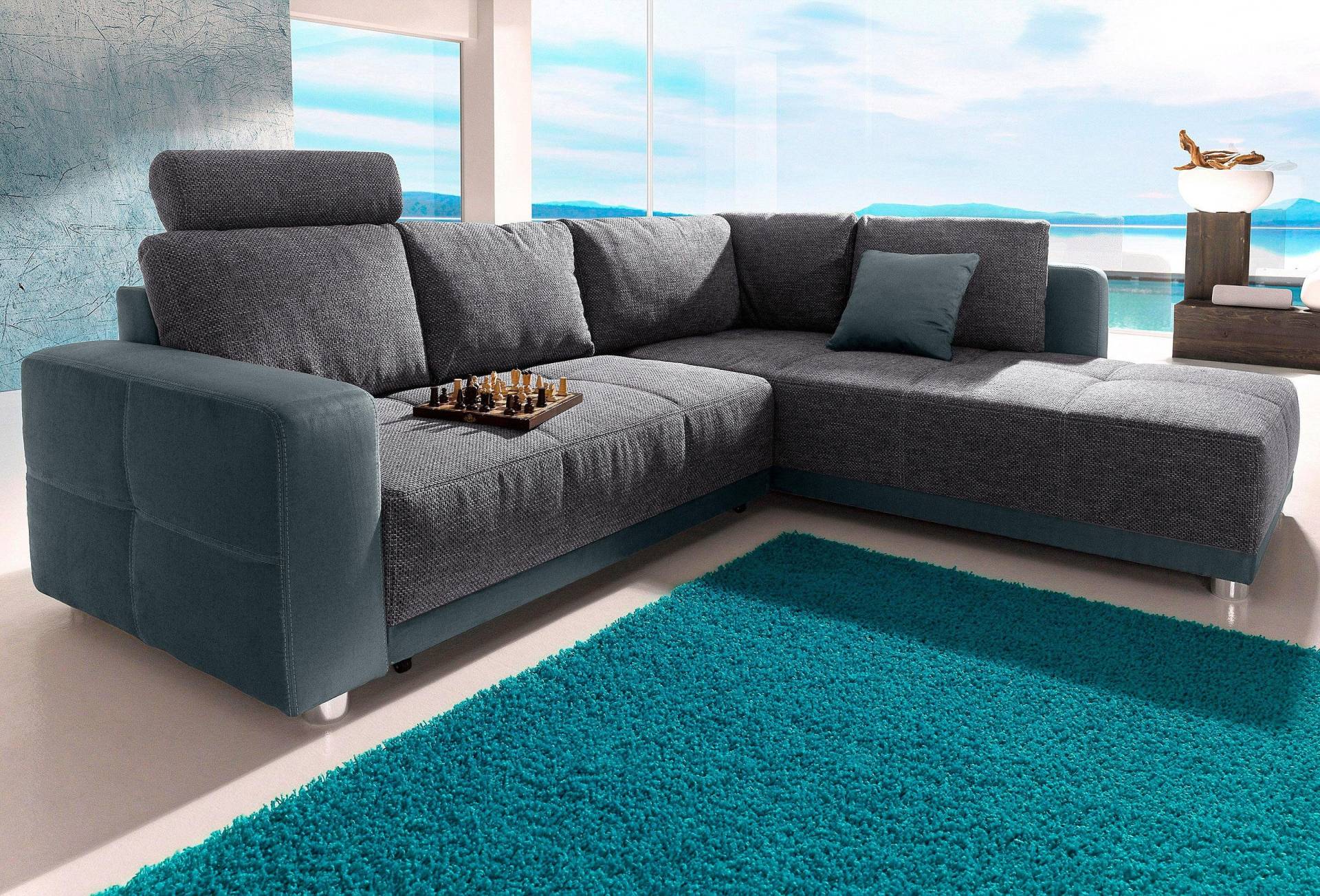 Places of Style Ecksofa, mit Bettfunktion, Bettkasten und Federkern, wahlweise mit 1 oder 3 Kopfstützen, Ottomane links oder rechts montierbar Places of Style Ecksofa, mit Bettfunktion, Bettkasten und Federkern, wahlweise mit 1 oder 3 Kopfstützen, Ottomane links oder rechts montierbar von Jockenhöfer Gruppe
