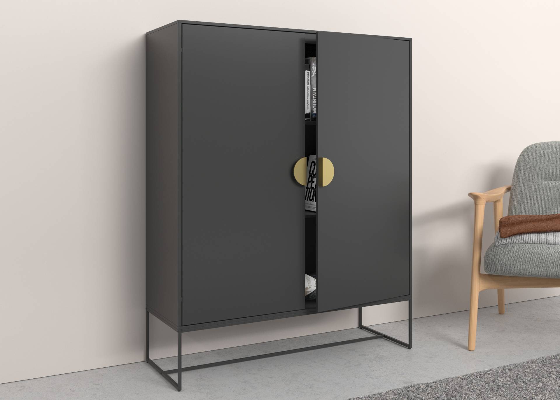 Places of Style Highboard »Abito«, Midischrank mit Drehtüren und 2 Einlegeböden, Breite 90 cm Places of Style Highboard »Abito«, Midischrank mit Drehtüren und 2 Einlegeböden, Breite 90 cm von PLACES OF STYLE