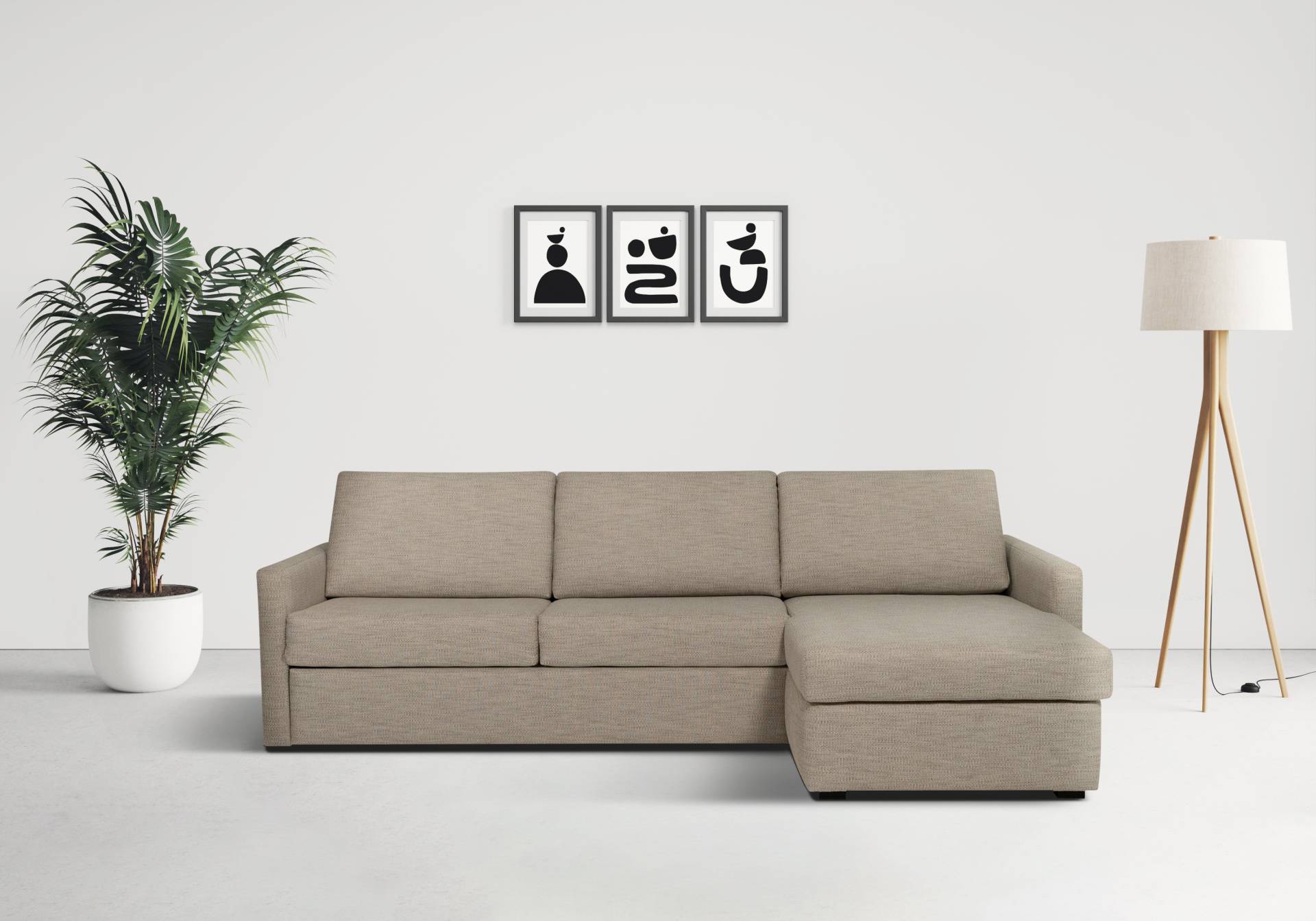 Places of Style Schlafsofa »GOLDPOINT Ecksofa 264 cm, Liegefläche (140/200cm), L-Form,«, Bettfunktion, Bonell-Federkernmatratze und Dauerschläfer-Funktion von PLACES OF STYLE