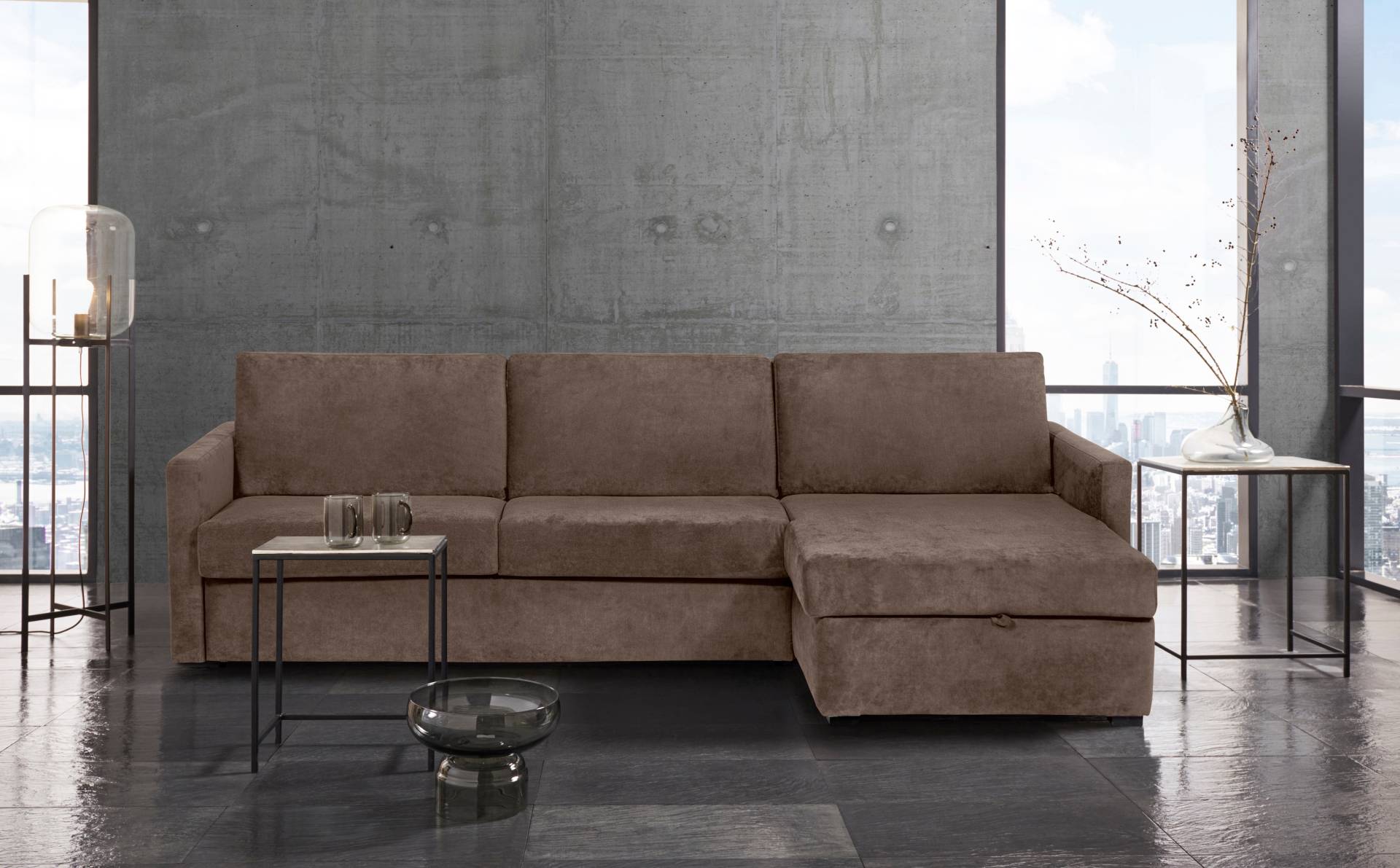 Places of Style Schlafsofa »GOLDPOINT Ecksofa 264 cm, Liegefläche (140/200cm), L-Form,«, Bettfunktion, Bonell-Federkernmatratze und Dauerschläfer-Funktion von PLACES OF STYLE