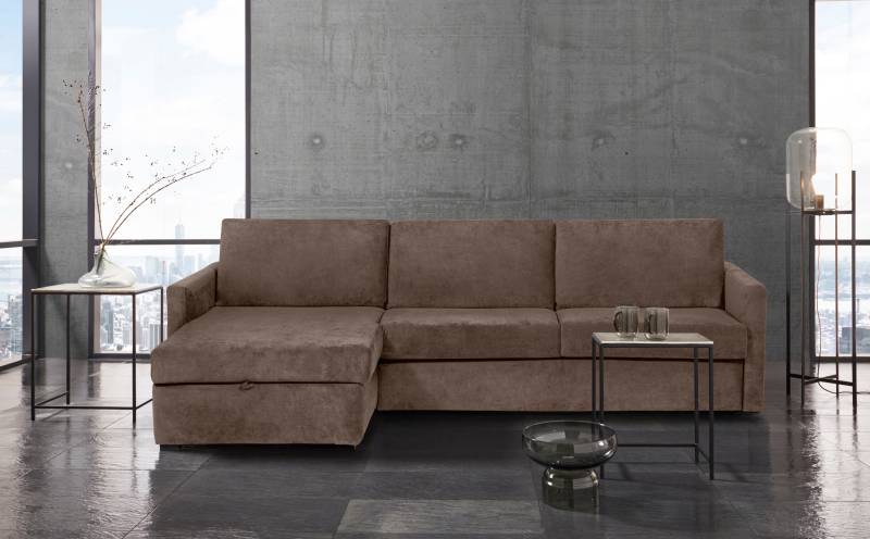 Places of Style Schlafsofa »GOLDPOINT Ecksofa 264 cm, Liegefläche (140/200cm), L-Form,«, Bettfunktion, Bonell-Federkernmatratze und Dauerschläfer-Funktion von PLACES OF STYLE