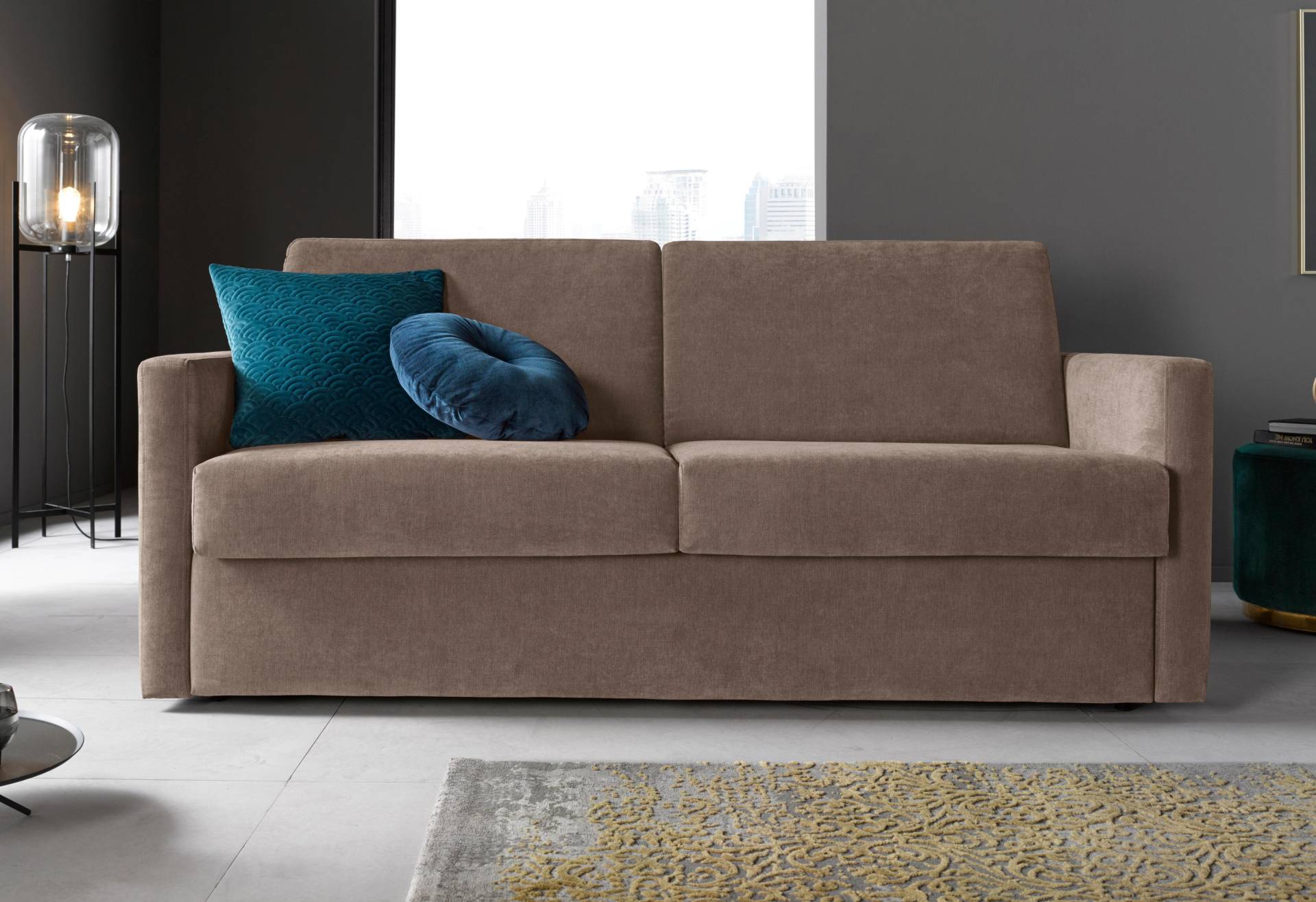 Places of Style Schlafsofa »GOLDPOINT 182cm, Dauerschläfer, Liegefläche 140/200 cm,«, 3-Sitzer mit Bettfunktion, Bonell-Federkernmatratze von PLACES OF STYLE