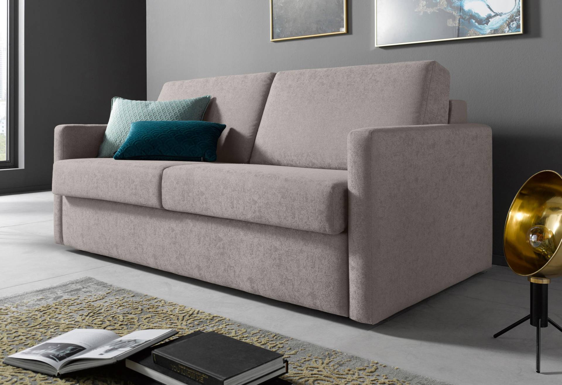 Places of Style Schlafsofa »GOLDPOINT 182cm, Dauerschläfer, Liegefläche 140/200 cm,«, 3-Sitzer mit Bettfunktion, Bonell-Federkernmatratze von PLACES OF STYLE
