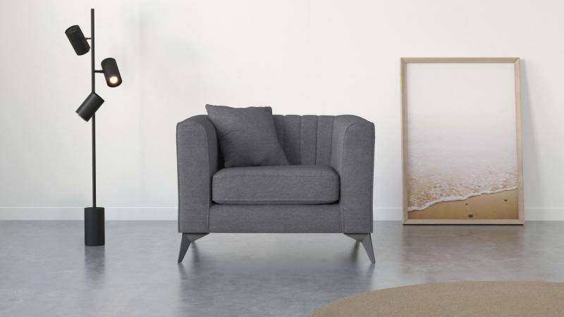 Places of Style Sessel »MATTHEW Loungesessel, Masse B/T/H: 99/86/74 cm«, incl. 1 Zierkissen, Steppung im Rückenbereich von PLACES OF STYLE