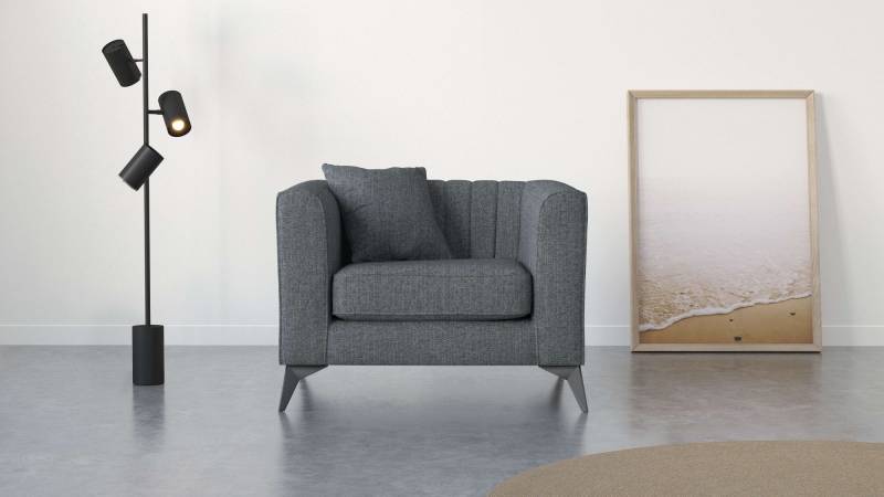Places of Style Sessel »MATTHEW Loungesessel, Masse B/T/H: 99/86/74 cm«, incl. 1 Zierkissen, Steppung im Rückenbereich von PLACES OF STYLE