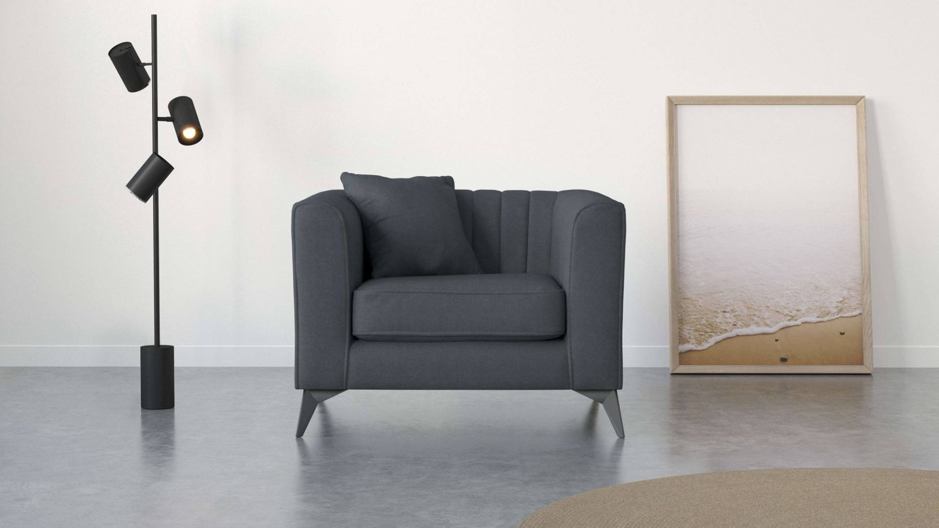 Places of Style Sessel »MATTHEW Loungesessel, Masse B/T/H: 99/86/74 cm«, incl. 1 Zierkissen, Steppung im Rückenbereich Places of Style Sessel »MATTHEW Loungesessel, Masse B/T/H: 99/86/74 cm«, incl. 1 Zierkissen, Steppung im Rückenbereich von PLACES OF STYLE