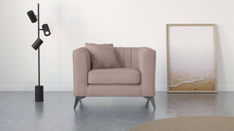 Places of Style Sessel »MATTHEW Loungesessel, Masse B/T/H: 99/86/74 cm«, incl. 1 Zierkissen, Steppung im Rückenbereich von PLACES OF STYLE