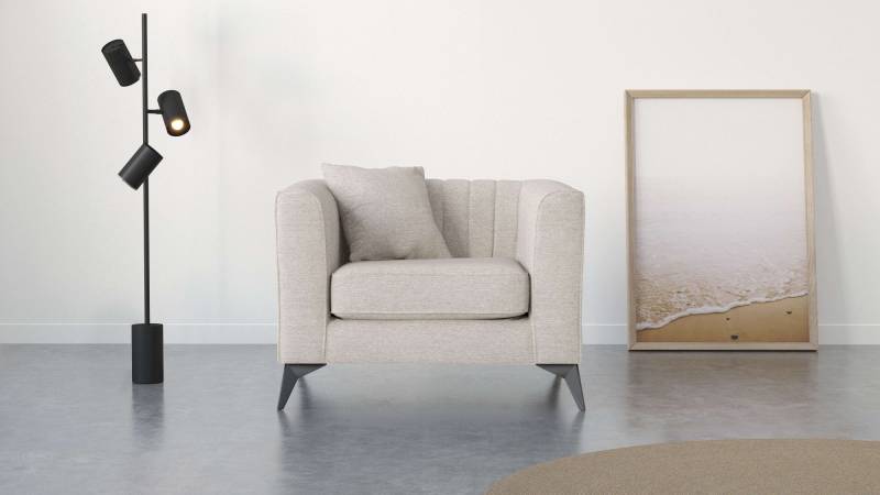Places of Style Sessel »MATTHEW Loungesessel, Masse B/T/H: 99/86/74 cm«, incl. 1 Zierkissen, Steppung im Rückenbereich von PLACES OF STYLE